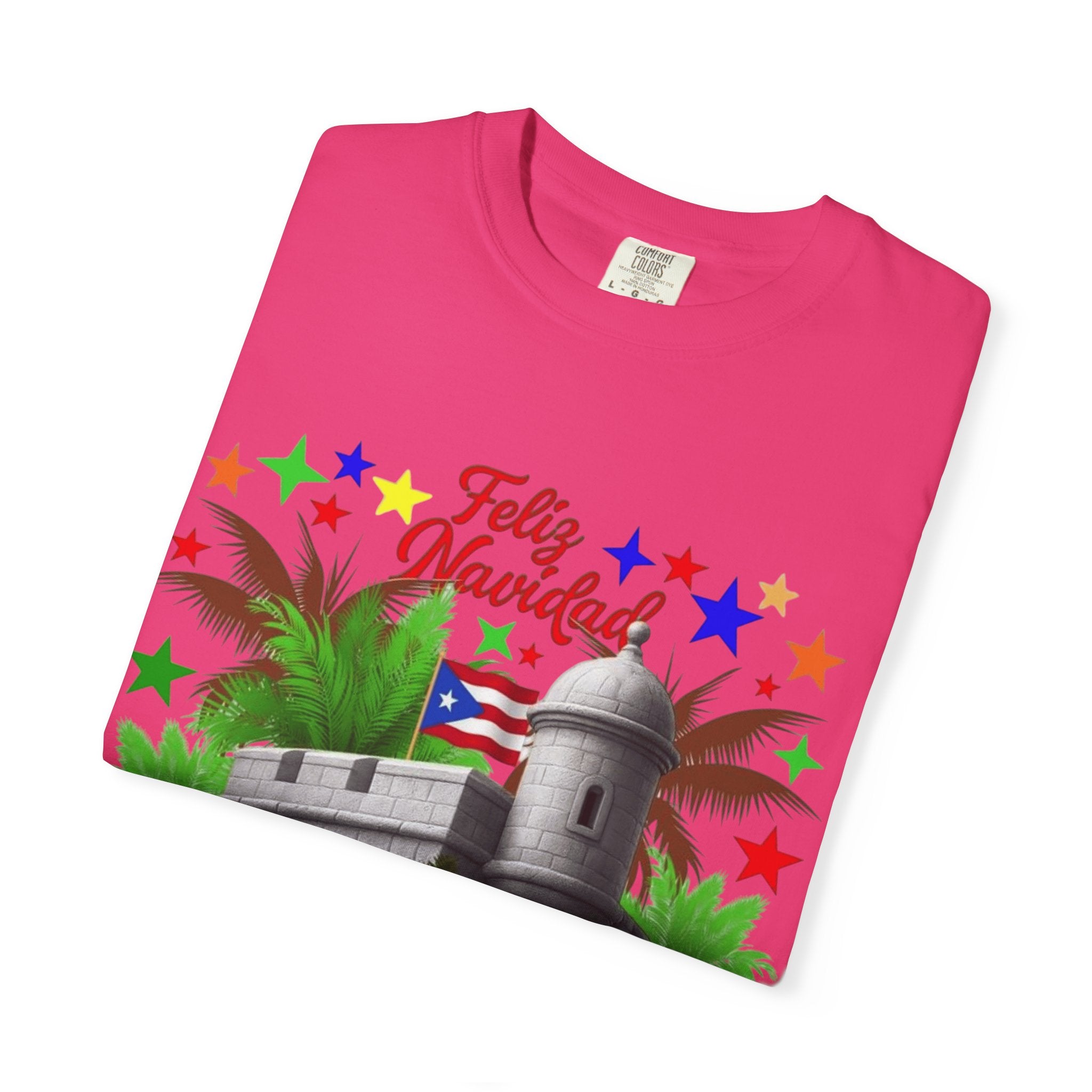 Feliz Navidad Puerto Rico T-Shirt  Castillo & Coquí Holiday Tee Puerto Rico Navidades