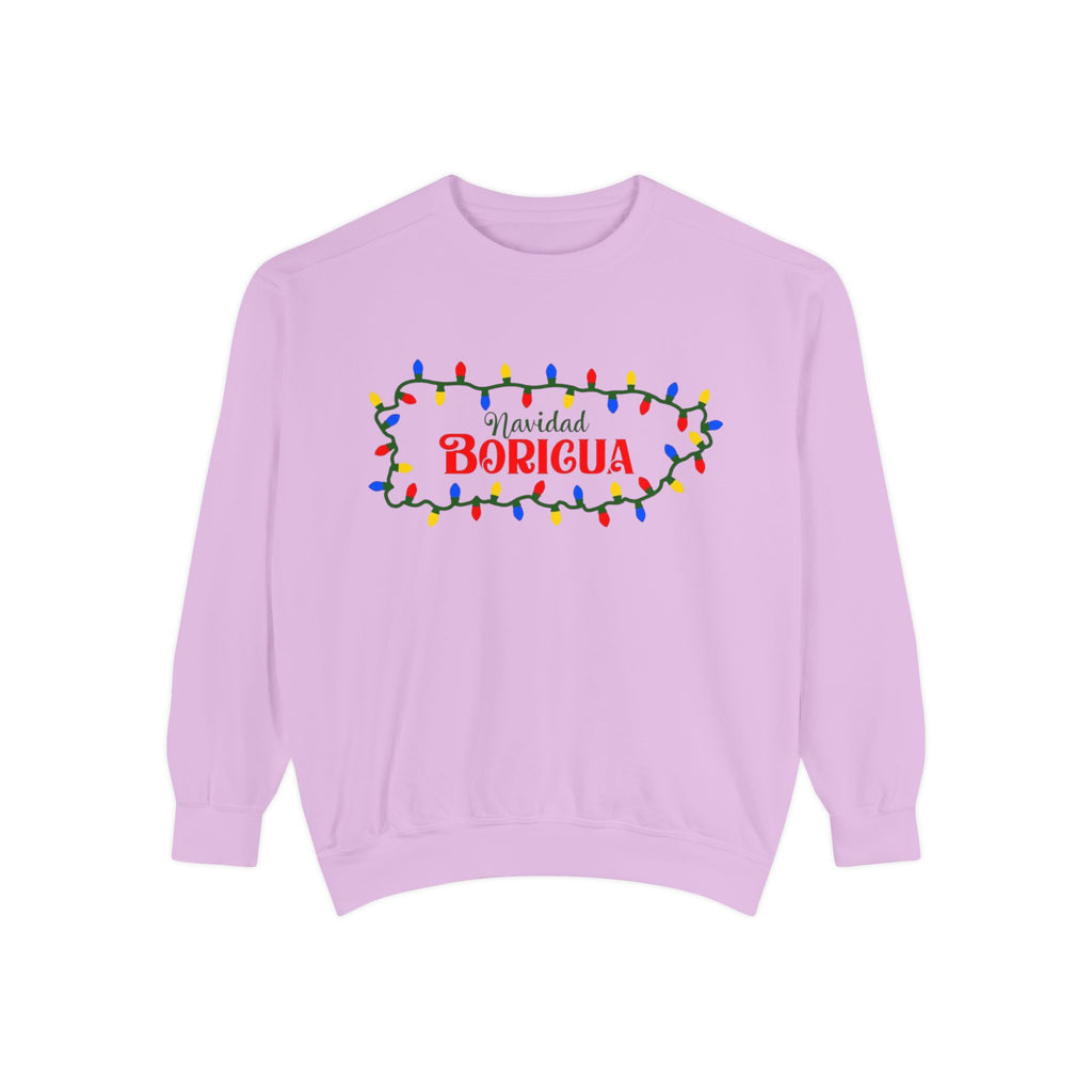 Navidad Boricua Sweatshirt — Puerto Rican Holiday Sweater with Christmas Lights