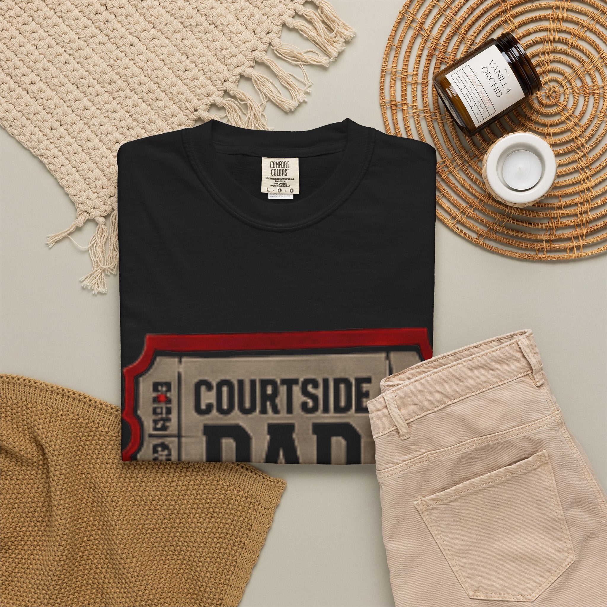 Courtside Dad T-Shirt — Vintage Ticket-Style Basketball Dad Tee
