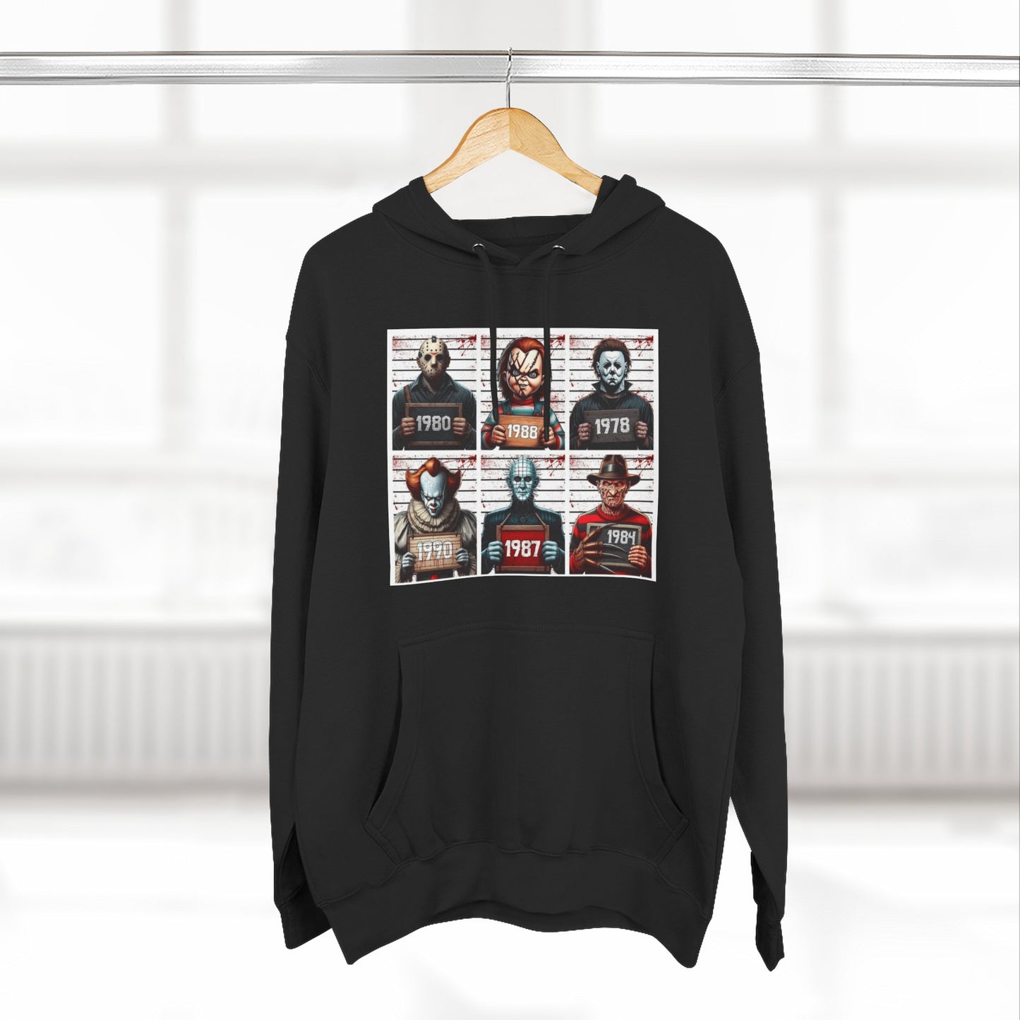 Spooky Vibes Only Halloween Sweater Retro Horror Movie Three-Panel Fleece Hoodie, Halloween Gift, Cozy Sweatshirt, Movie Lover Apparel, Vintage Movie Merchandise
