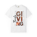 Fall T-Shirts and Sweatshirts Collection Giving Thanks T-Shirt Thanksgiving Graphic Tee with Leopard & Wood Pattern Letters
