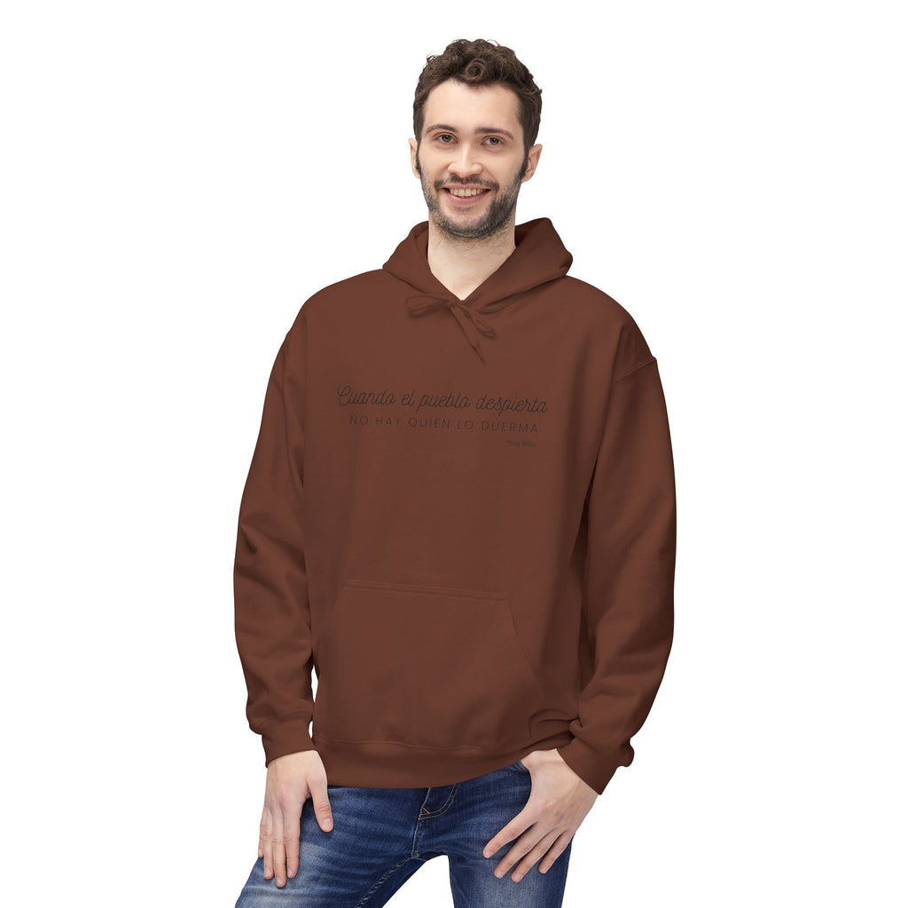 White Hoodie - "Caminas a pa'la desporta" Minimal Script Pullover