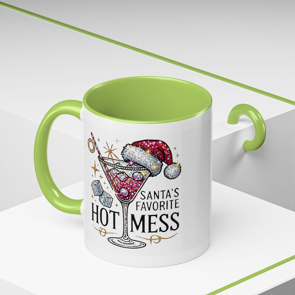 Accent Coffee Mug - "Santa's Favorite Hot Mess" Holiday Cocktail Mug (11/15 oz)