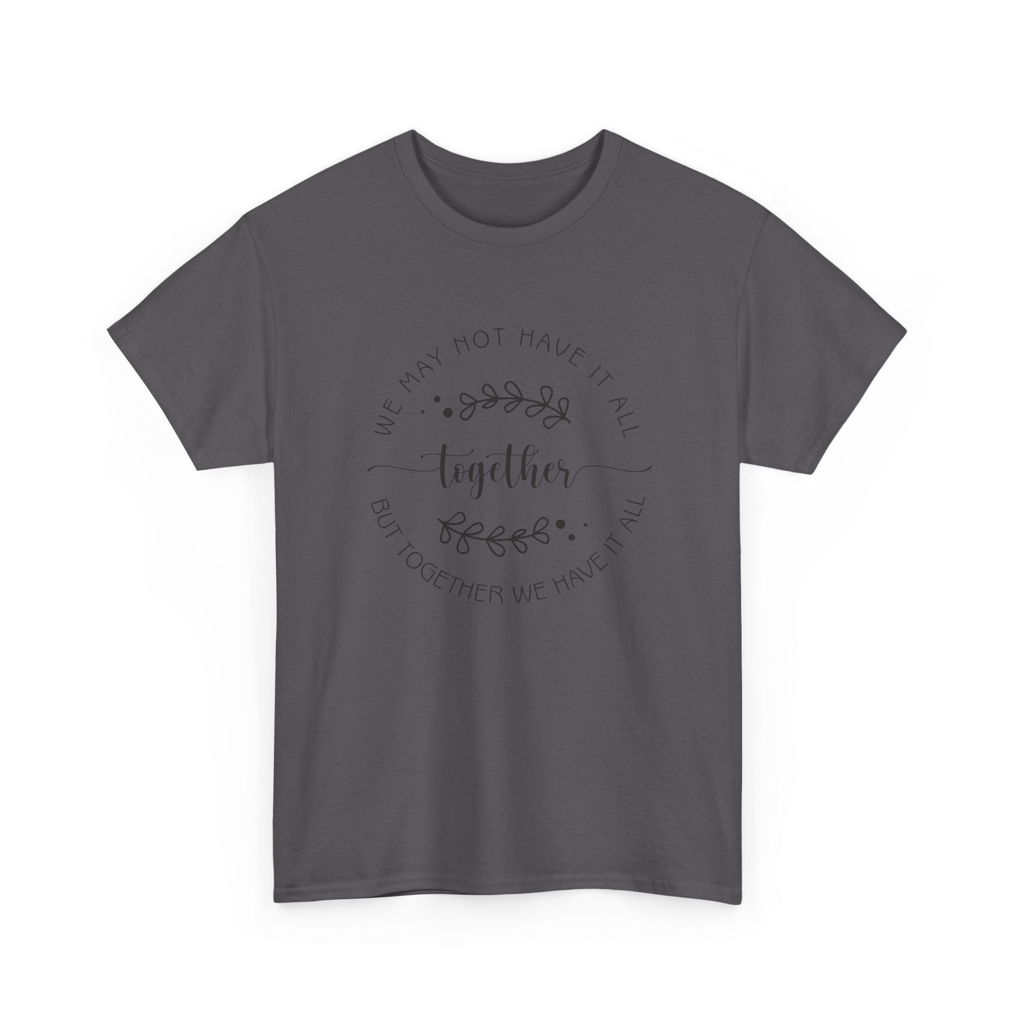 Together Floral Circle Tee  "Together" Inspirational Family Unity Shirt