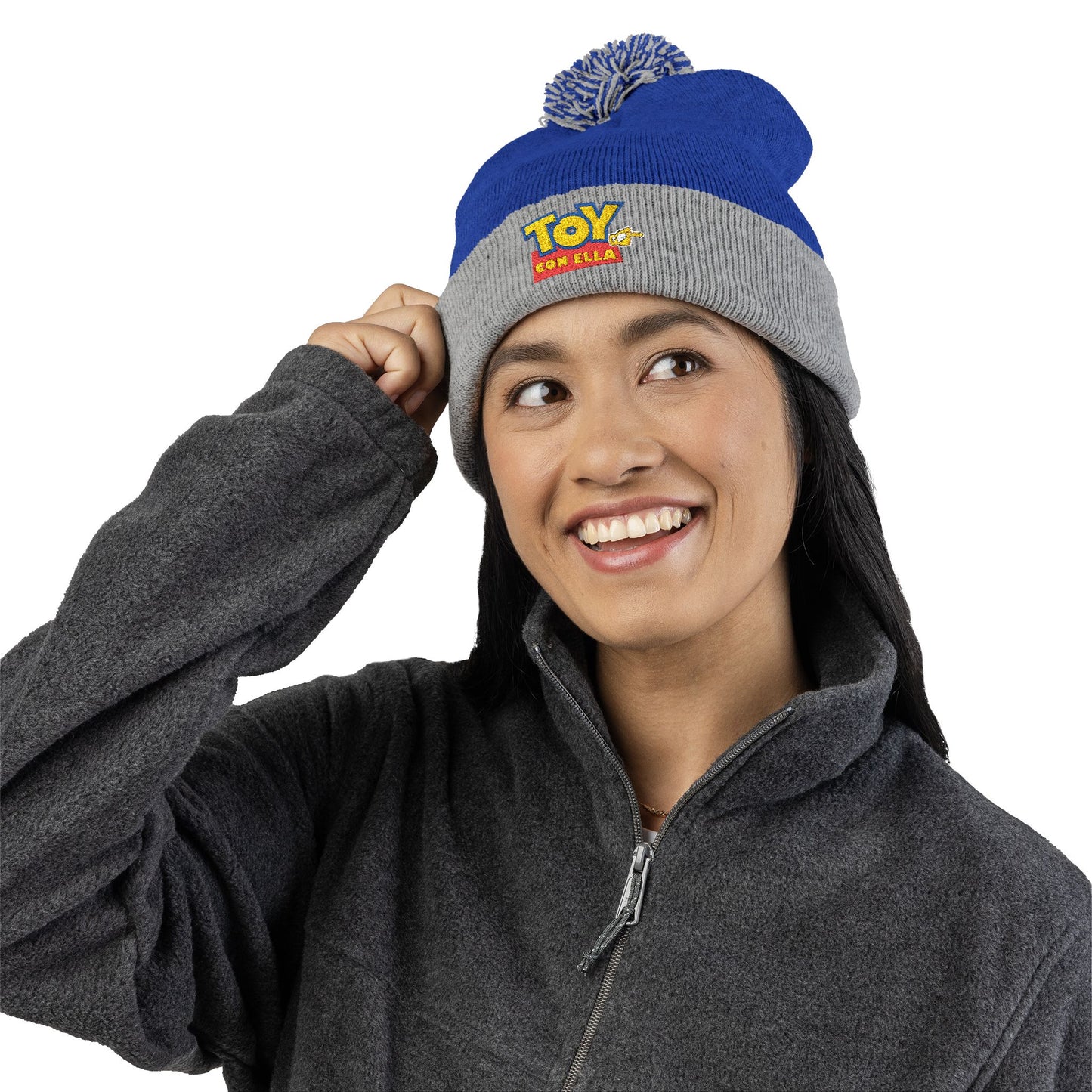 Toy Story Embroidered Pom-Pom Knit Cap Humor Cuffed Beanie – Warm, Soft & Sassy Winter Hat