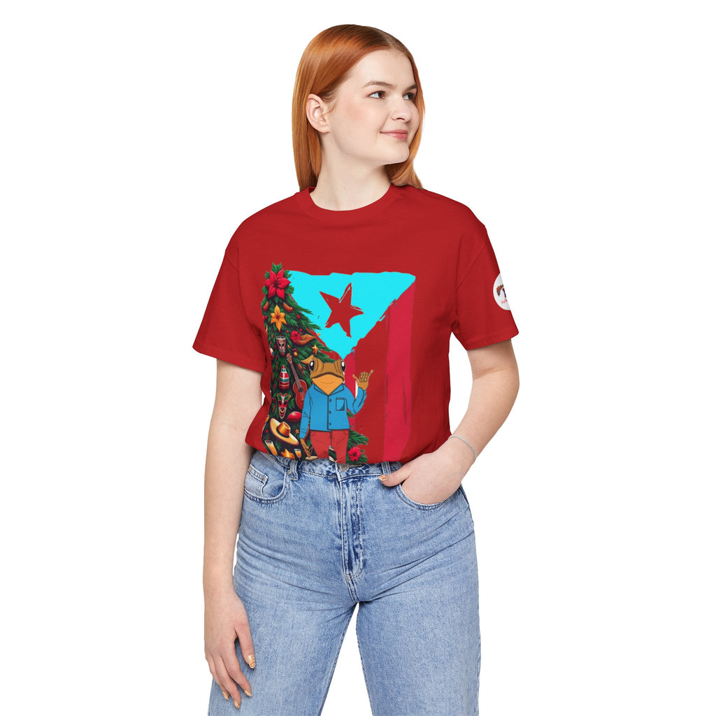 Puerto Rico Holiday T-Shirt  Coquí by Christmas Tree Graphic Puerto Rico’s Navidades