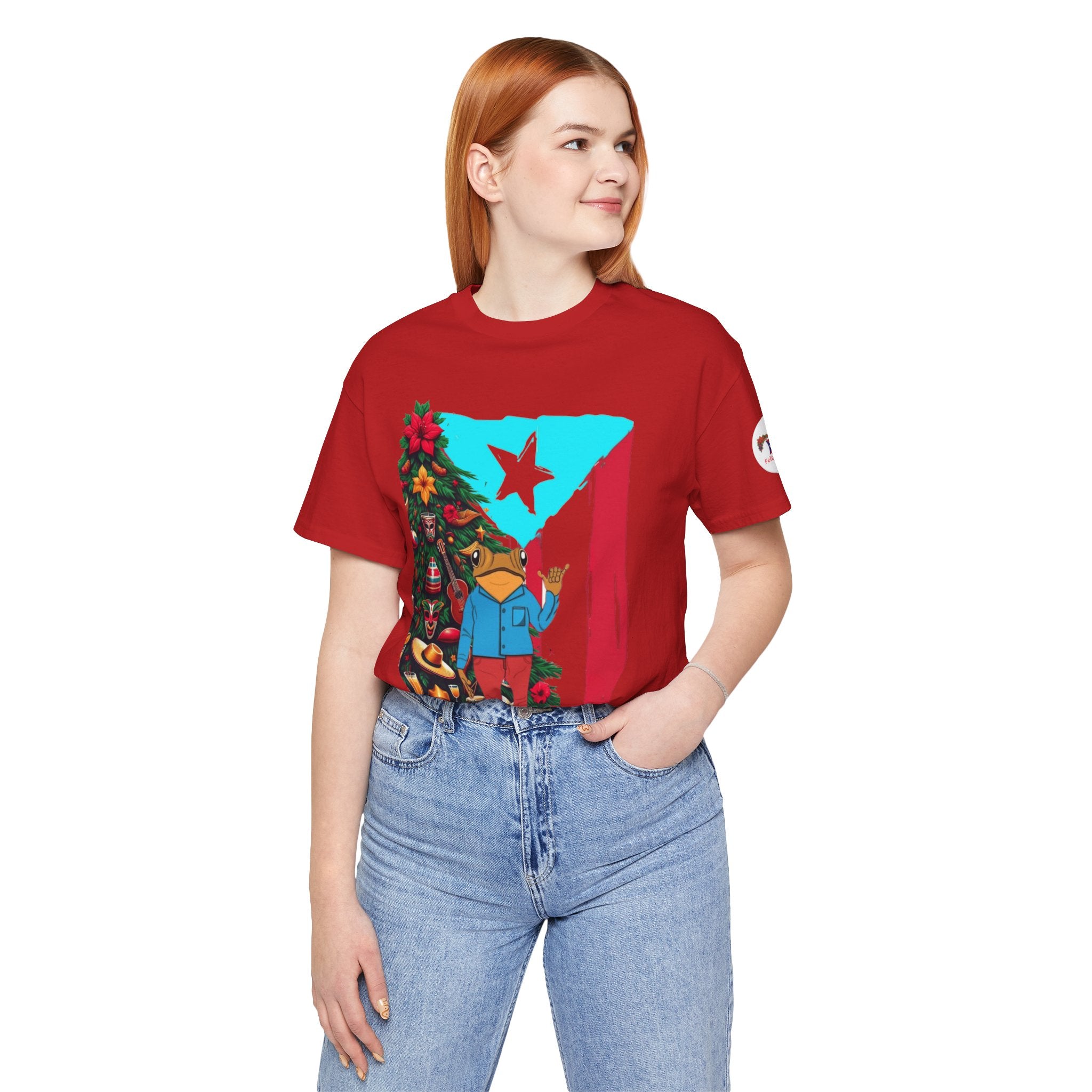 Puerto Rico Holiday T-Shirt  Coquí by Christmas Tree Graphic Puerto Rico’s Navidades