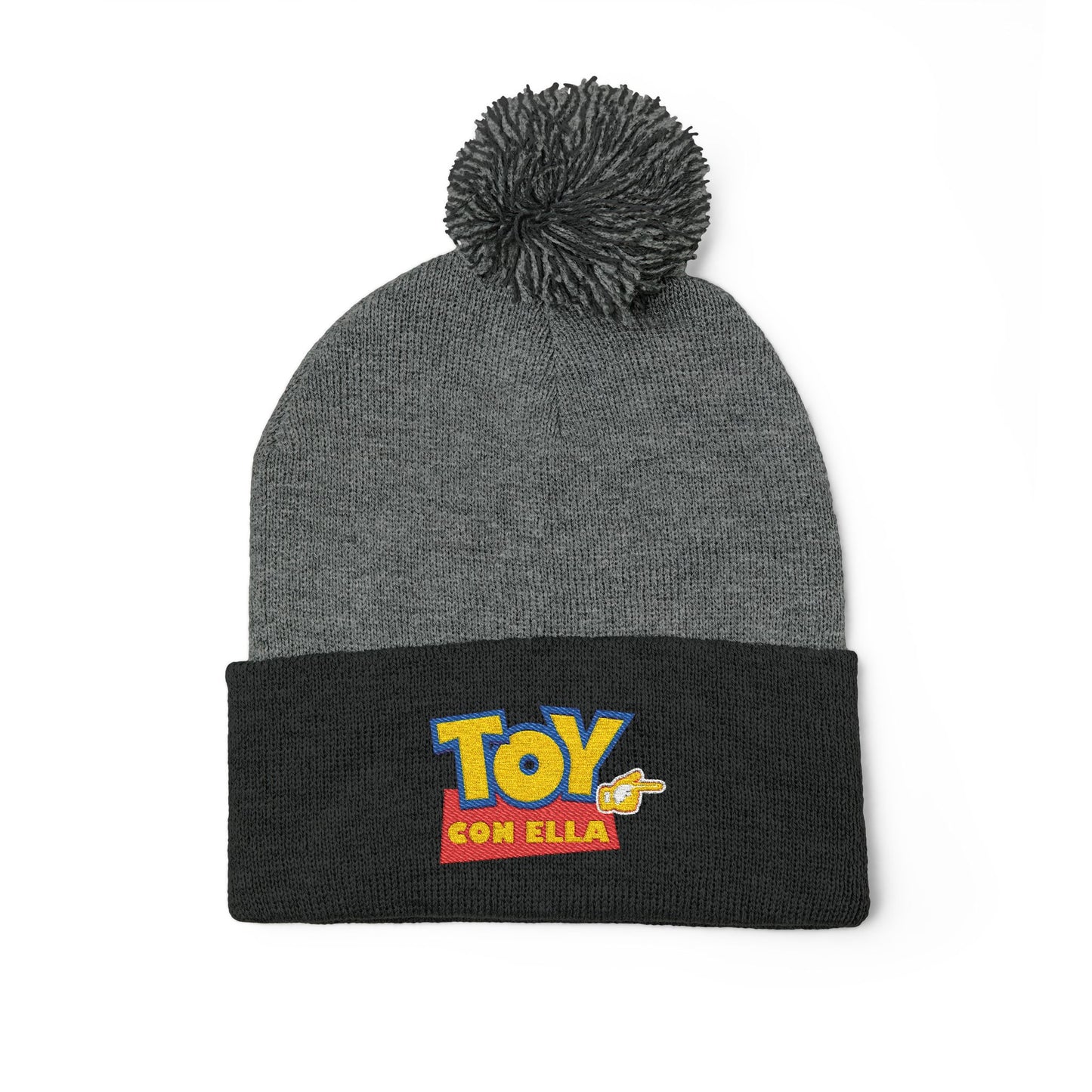 Toy Story Embroidered Pom-Pom Knit Cap Humor Cuffed Beanie – Warm, Soft & Sassy Winter Hat