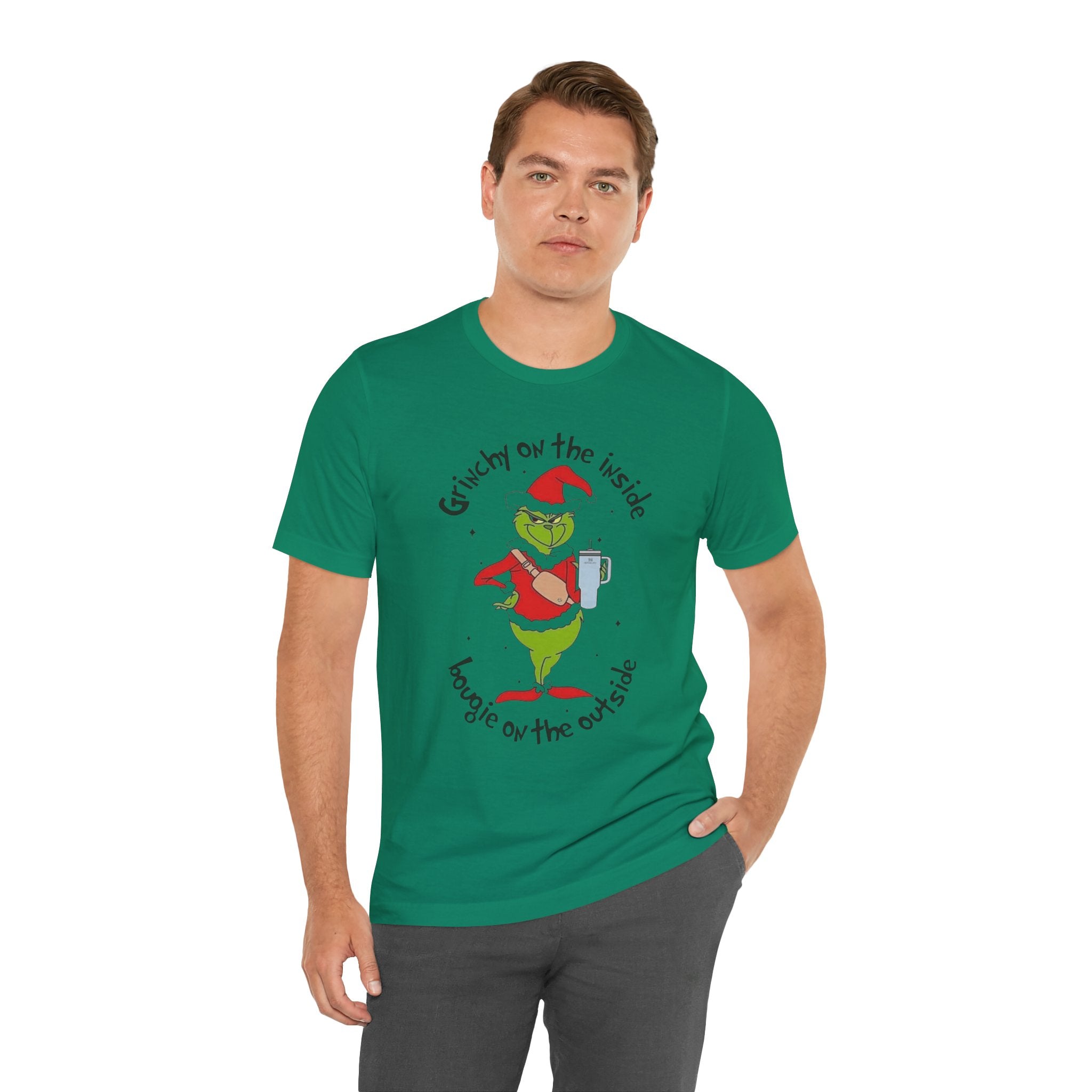 Grinch-Inspired Holiday Tee: 'Grinchy on the Inside, Boogie on the Outside'