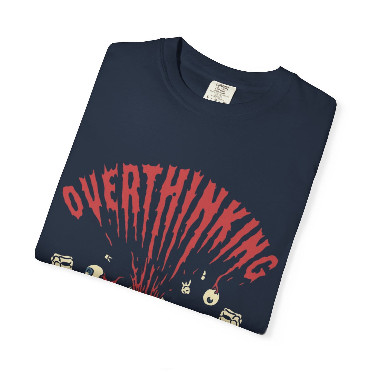 Mentally on Vacation Overthinking Garment-Dyed Unisex T-Shirt, Casual Wear, Gift for Anxiety Awareness, Self-Care Apparel, Unique Graphic Tee