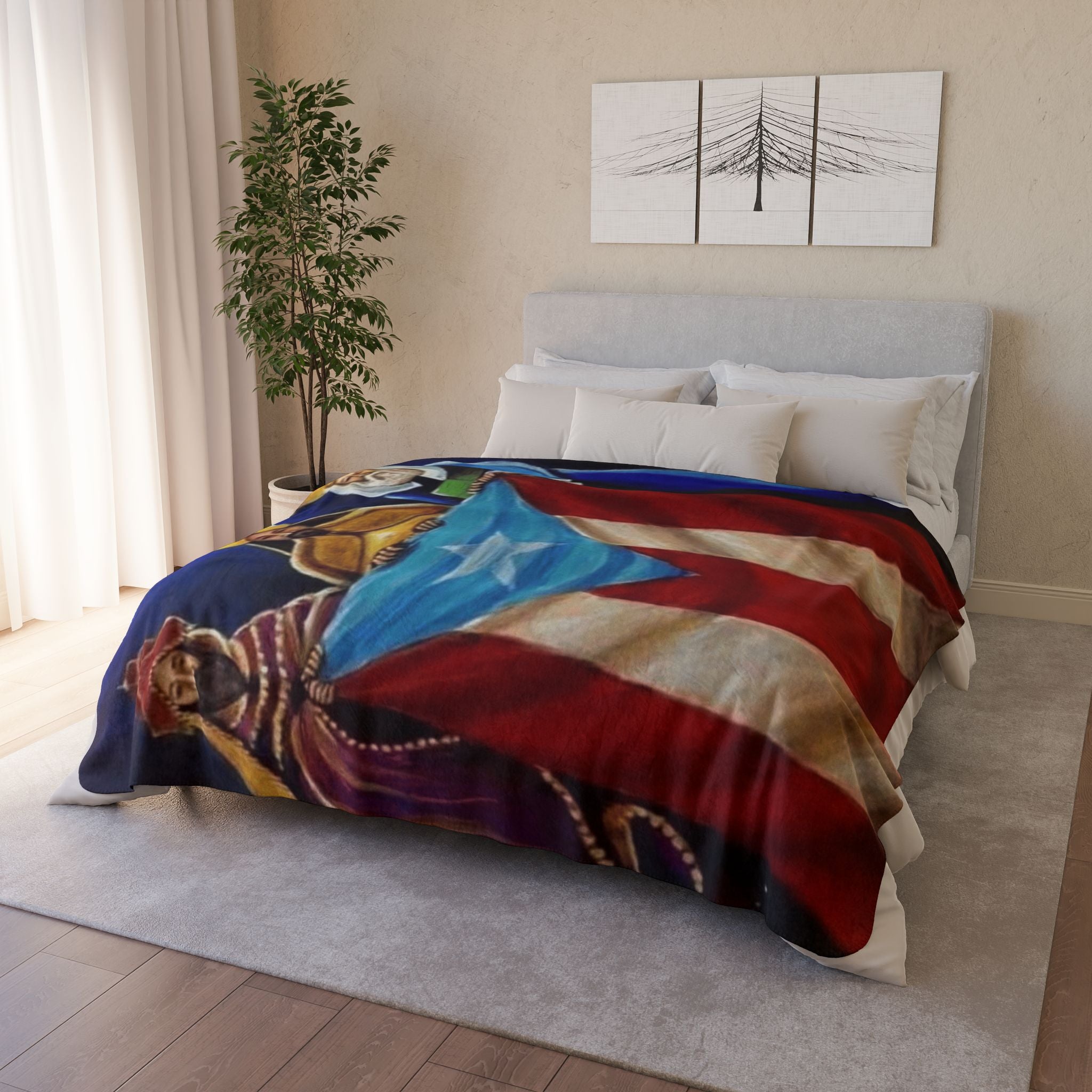 Puerto Rican Flag Three Kings Fleece Sherpa Blanket Colección Navidades Puerto Rico – Nueva Colección de Navidad!