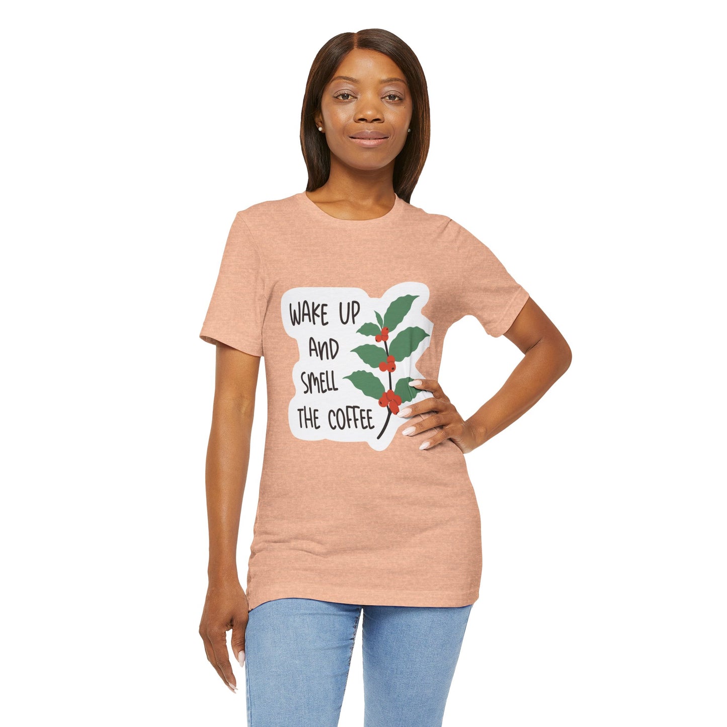 Wake Up and Smell the Coffee Tee  Coffee Plant Graphic T-Shirt