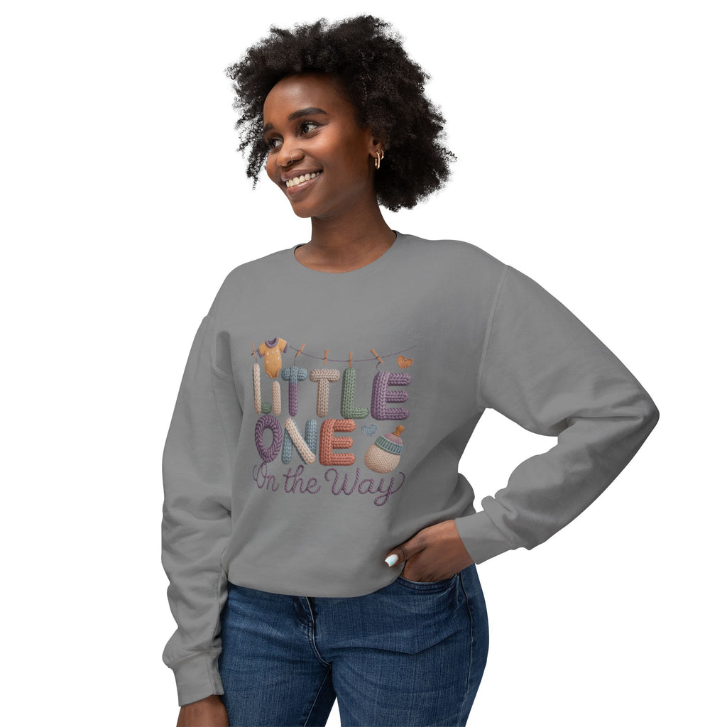 Little One On The Way Sweatshirt  Cute Baby Shower Announcement Crewneck