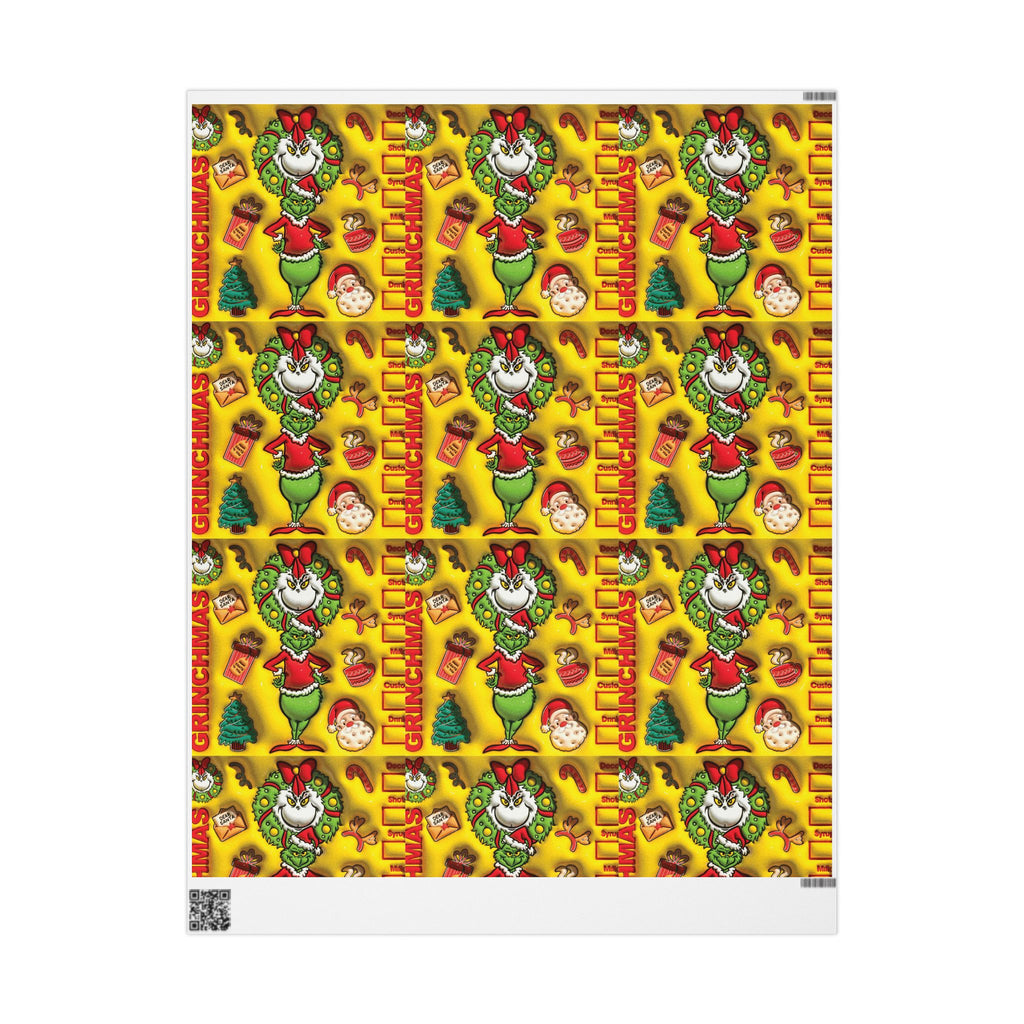 Christmas Wrapping Paper Roll – Retro Santa & Tree Holiday Gift Wrap Festive Wrapping Paper