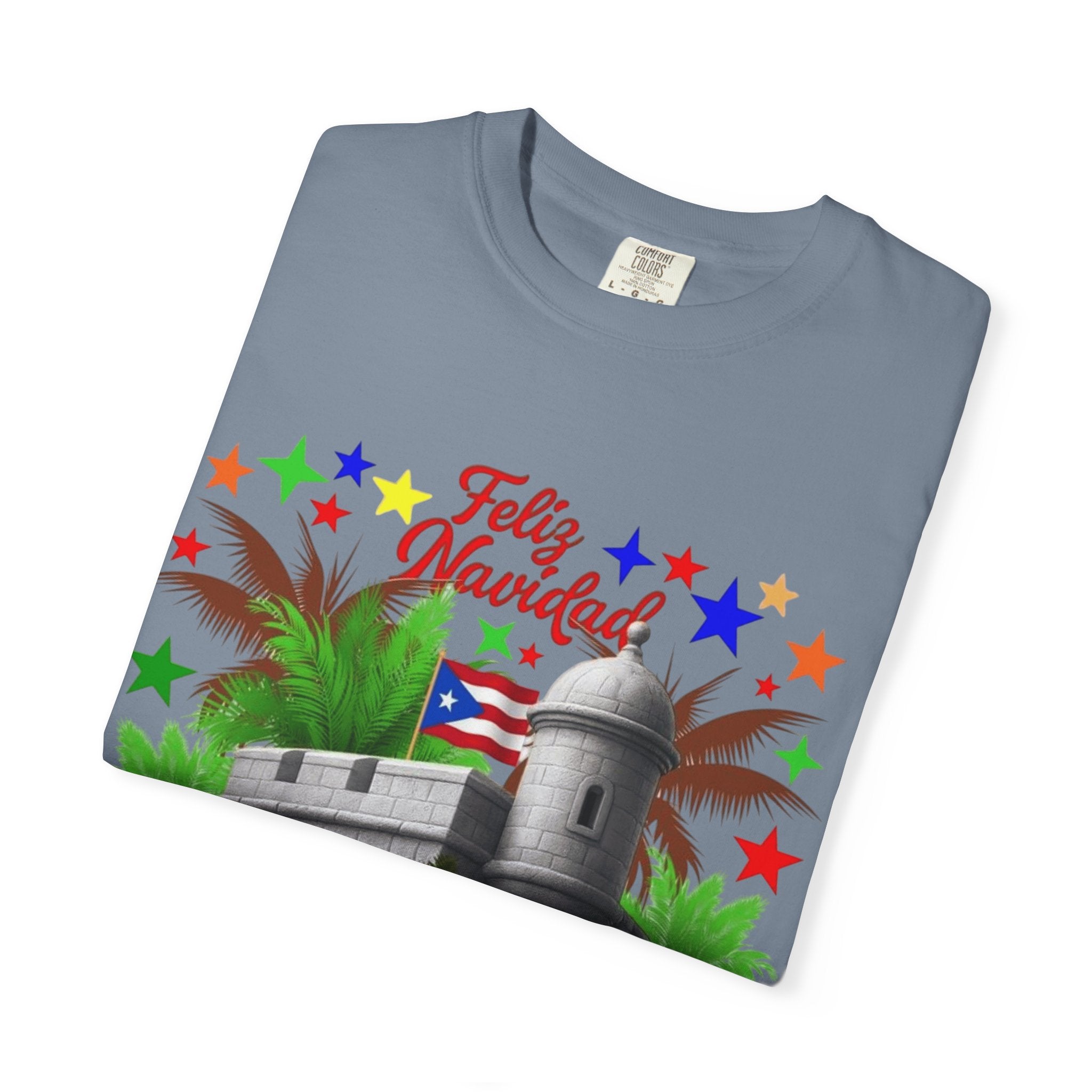 Feliz Navidad Puerto Rico T-Shirt  Castillo & Coquí Holiday Tee Puerto Rico Navidades