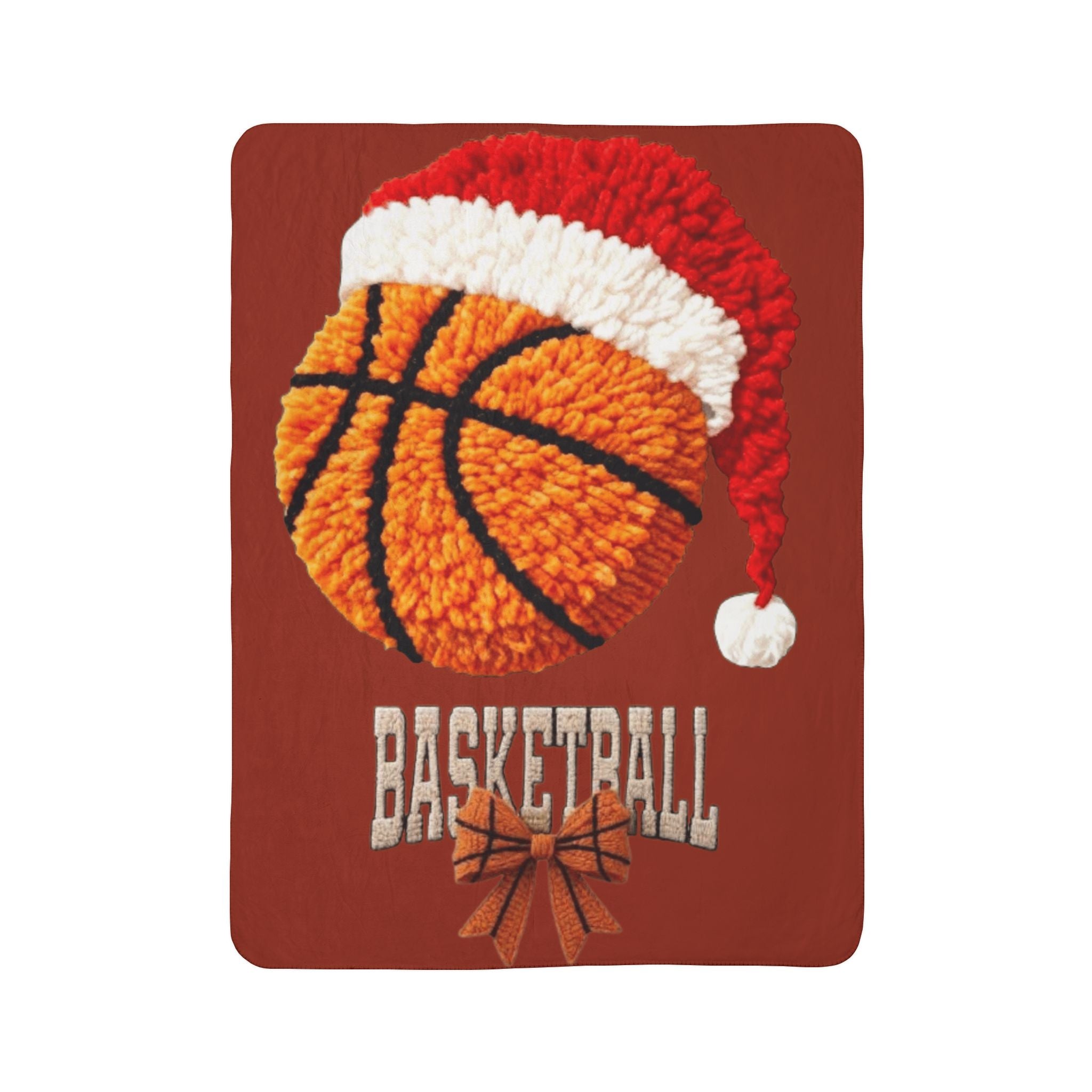 Magical Christmas Cartoon Blanket Basketball Santa Sherpa Blanket  Cozy Holiday Basketball Throw