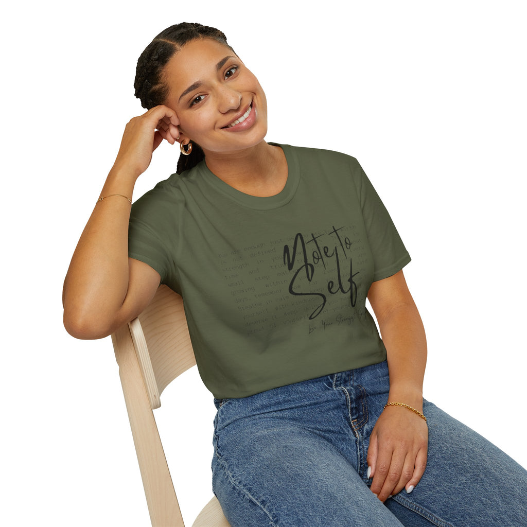 Note to Self T‑Shirt  Minimal Script Inspirational Tee