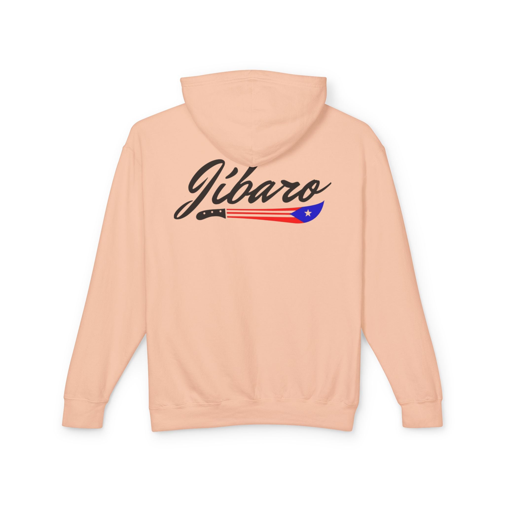 Puerto Rico Heart Flag Hoodie  "Jíbaro" Back Graphic