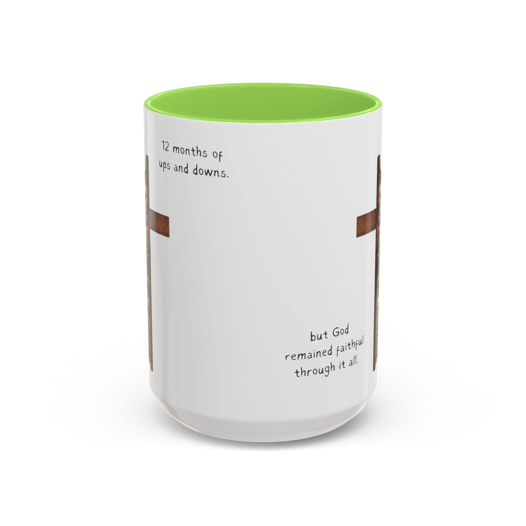 Christian Cross & Pine Tree Mug — Faith Reminder Coffee Cup (11oz/15oz)