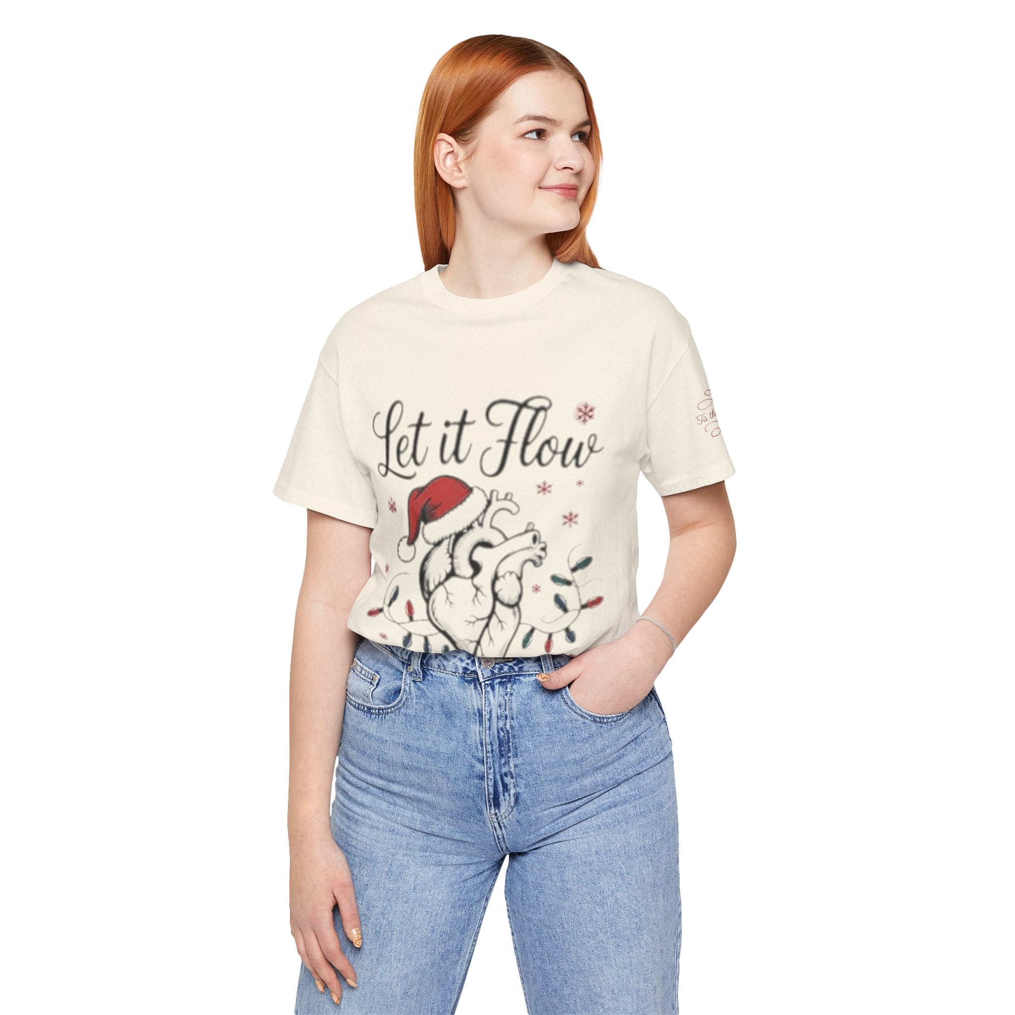 Let It Flow Heart Tee  Christmas Anatomical Heart Shirt
