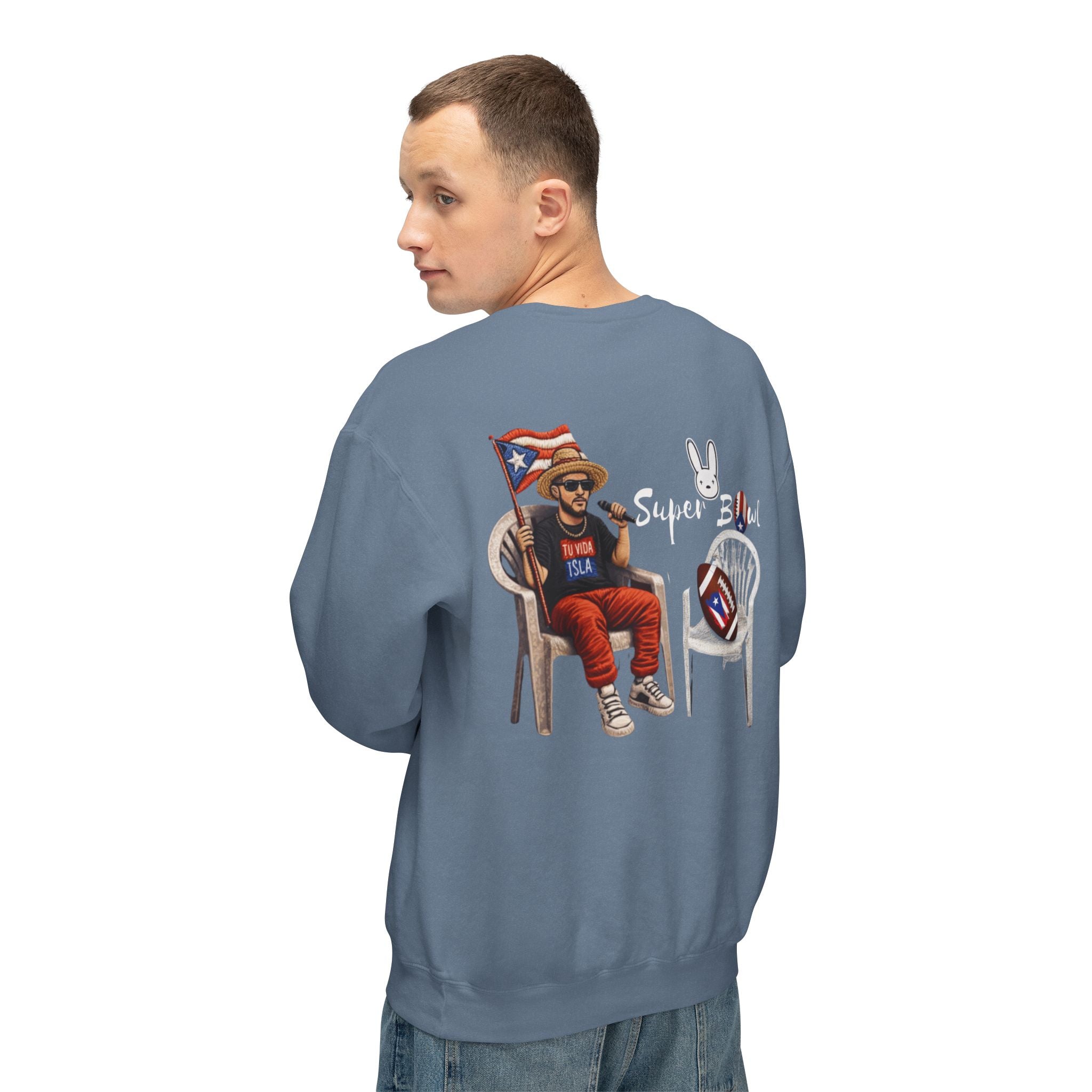 Benito Super Bowl 94 Puerto Rico Shirt Chair Vibes Crewneck Sweatshirt