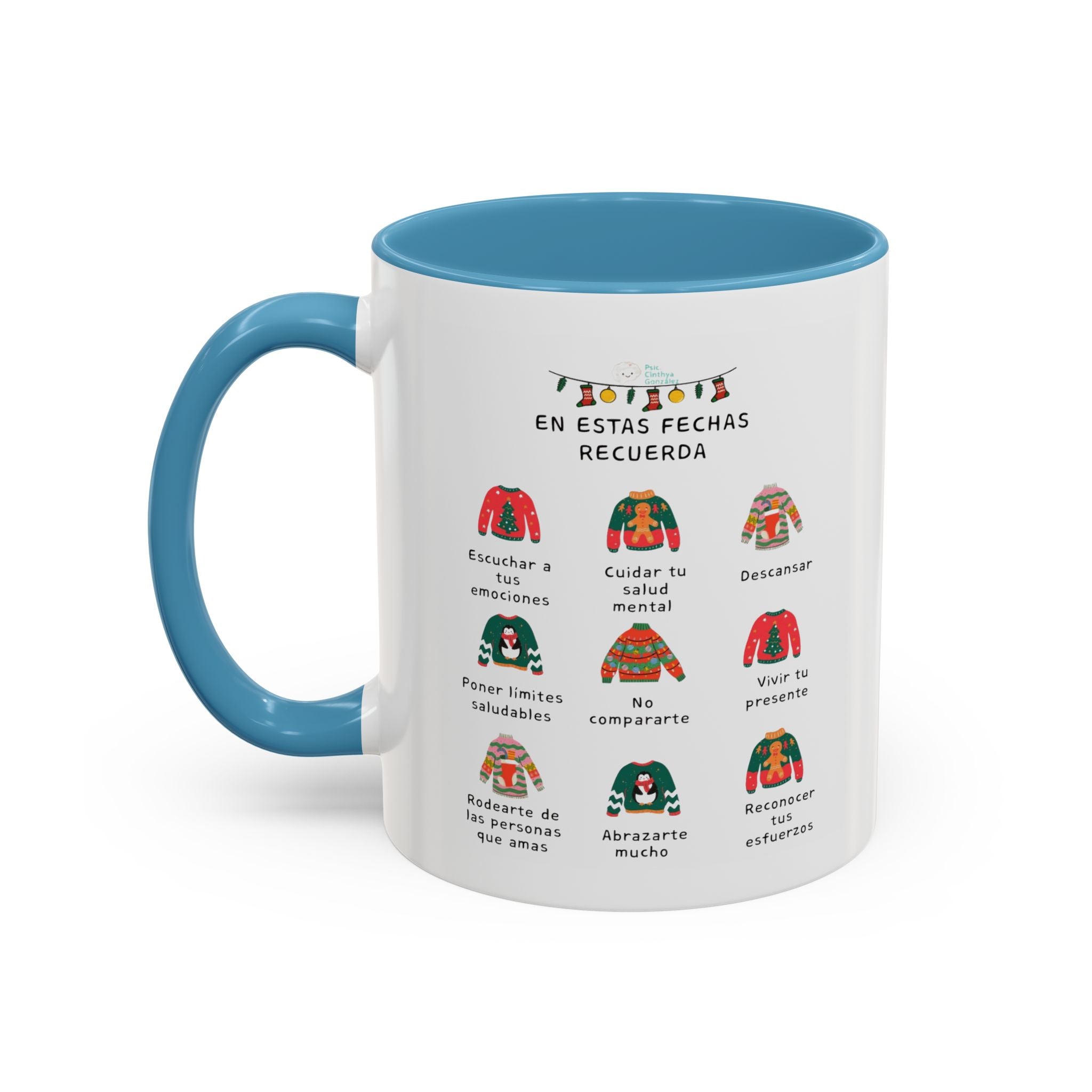 Coffee Mug — 'En Estas Fechas Recuerda' Holiday Sweater Reminder Accent Mug (11/15oz)