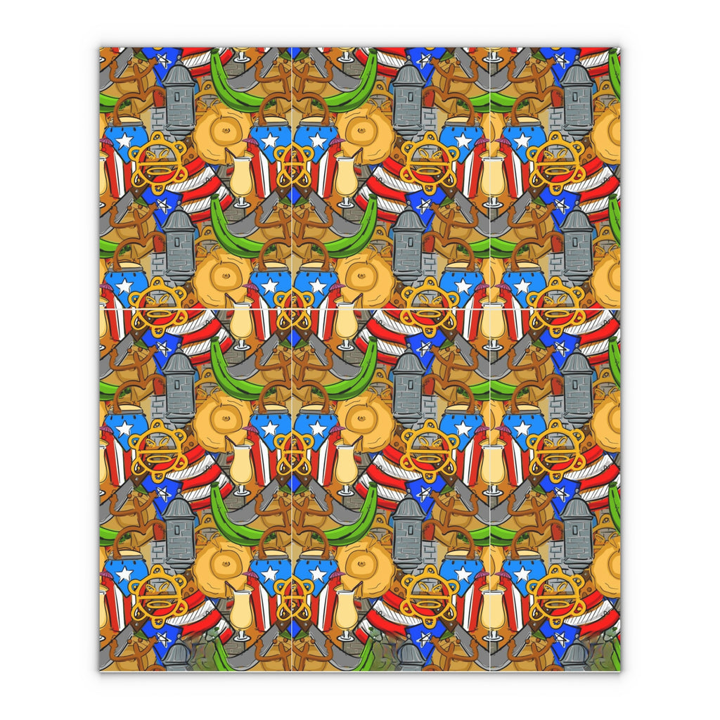 Nautical Puerto Rican Pattern Gift Wrapping Paper Sheet flag, traditional symbols, tropical vibes, and island heritage,