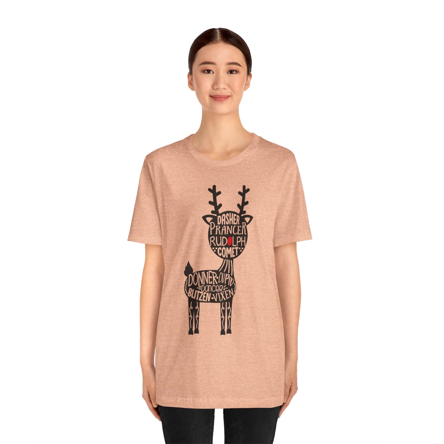 Christmas Reindeer Graphic Tee - Unisex Jersey Short Sleeve Shirt