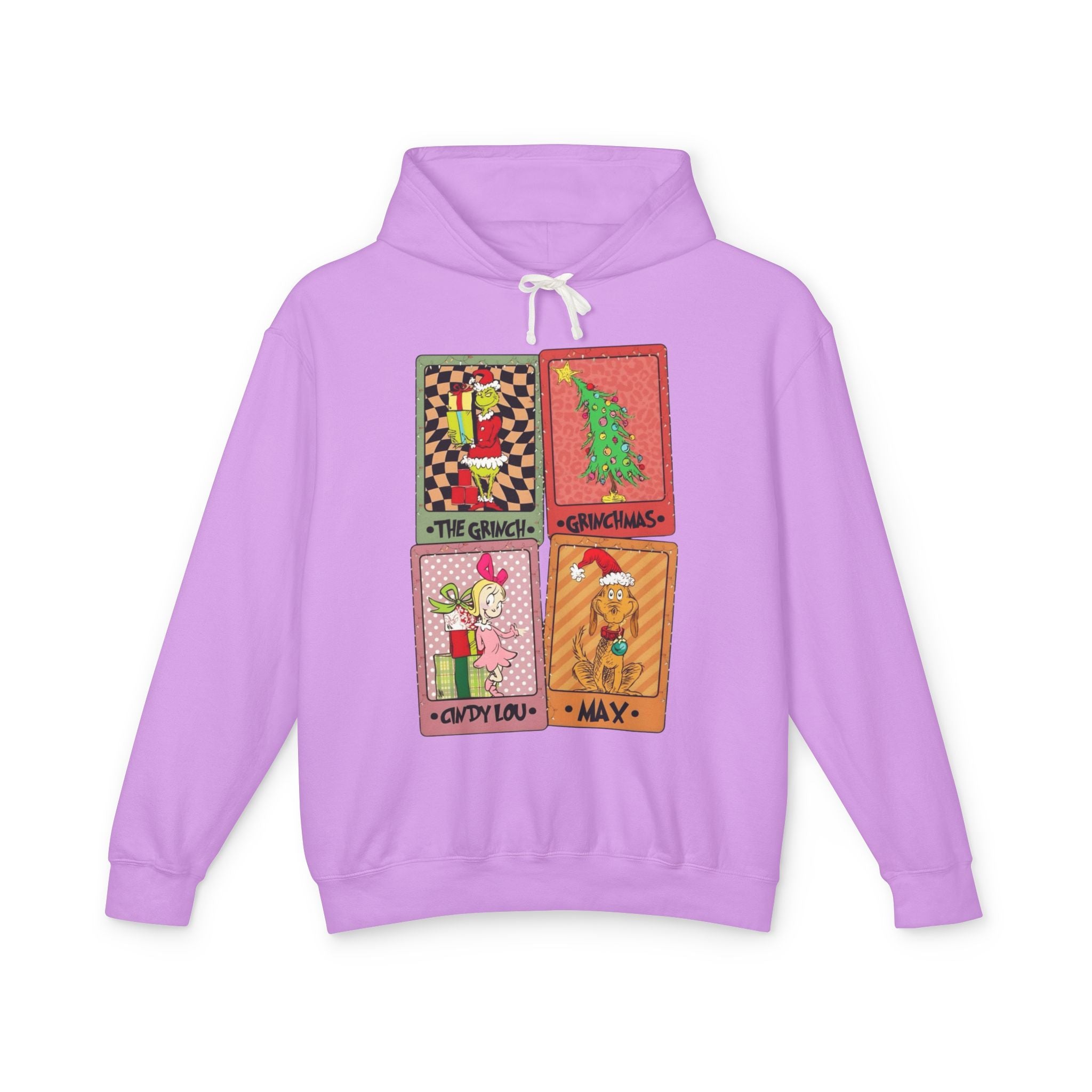 Grinchy Holiday Hoodie  'The Grinch' Christmas Cards Vintage Patch Pullover Cartoon Christmas T-shirts and Sweaters