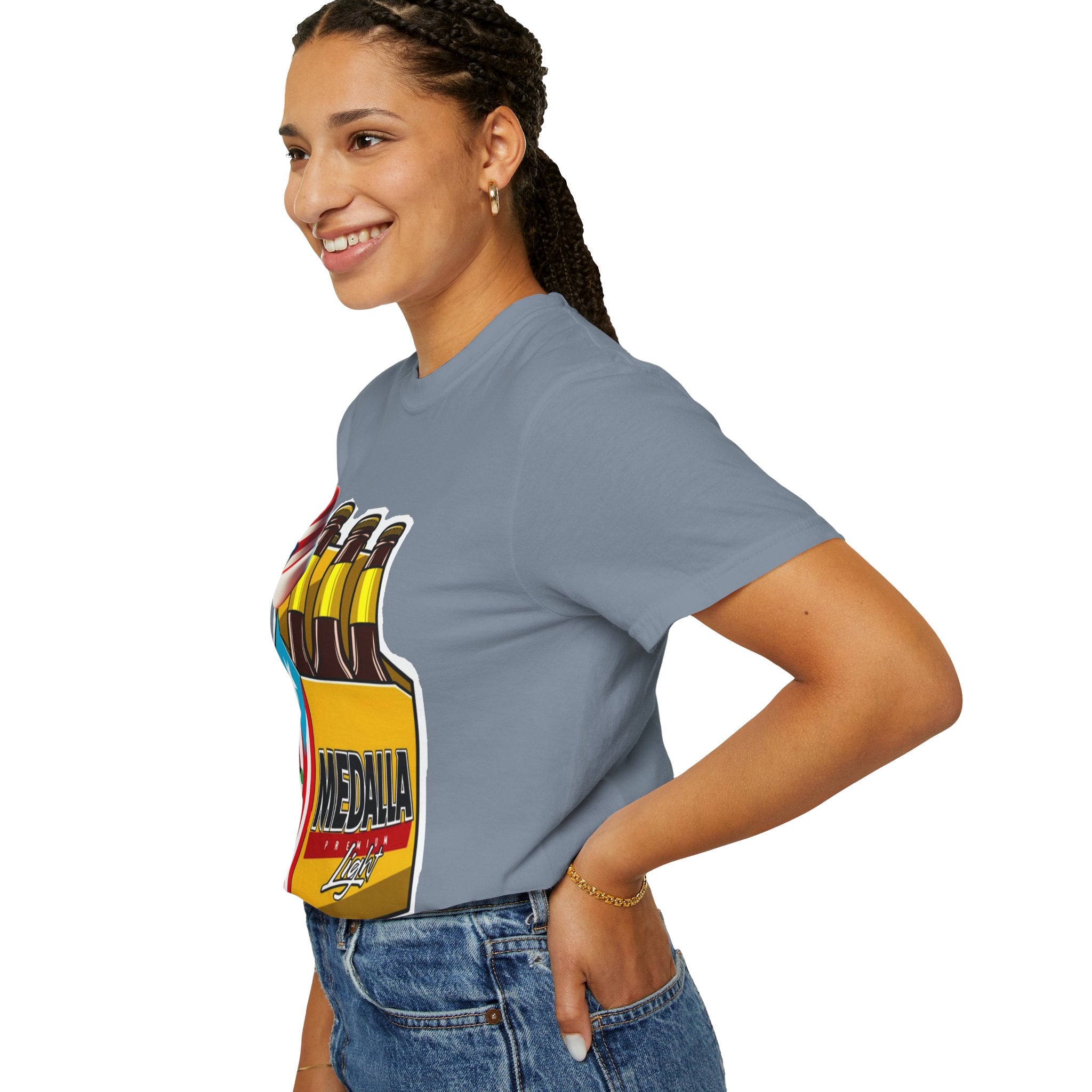 Medalla Light Beer T-Shirt  Navidad Boricua Holiday Tee Puerto Rico’s Navidades