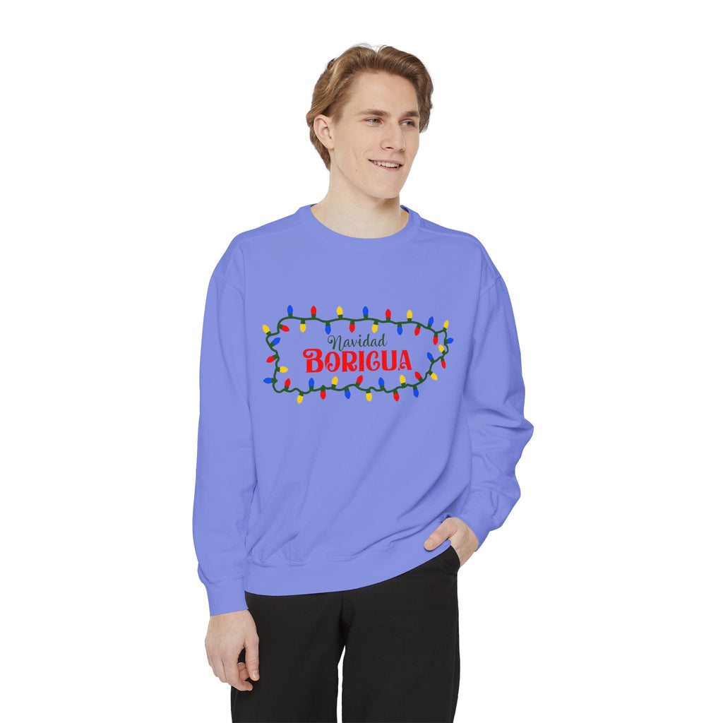 Navidad Boricua Sweatshirt — Puerto Rican Holiday Sweater with Christmas Lights