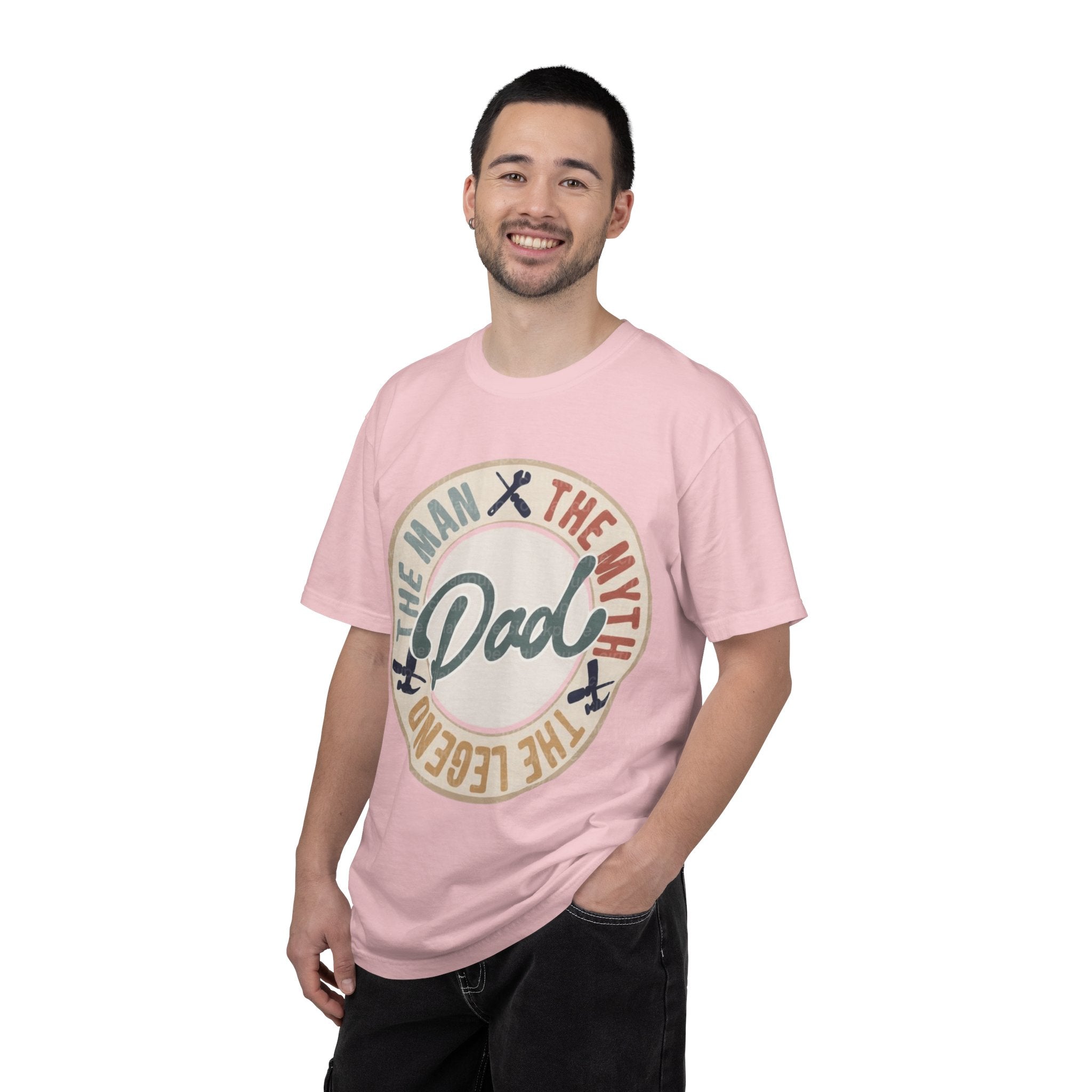 Dad Retro Badge T-Shirt — “Dad: The Man, The Myth, The Legend” Father’s Day Tee