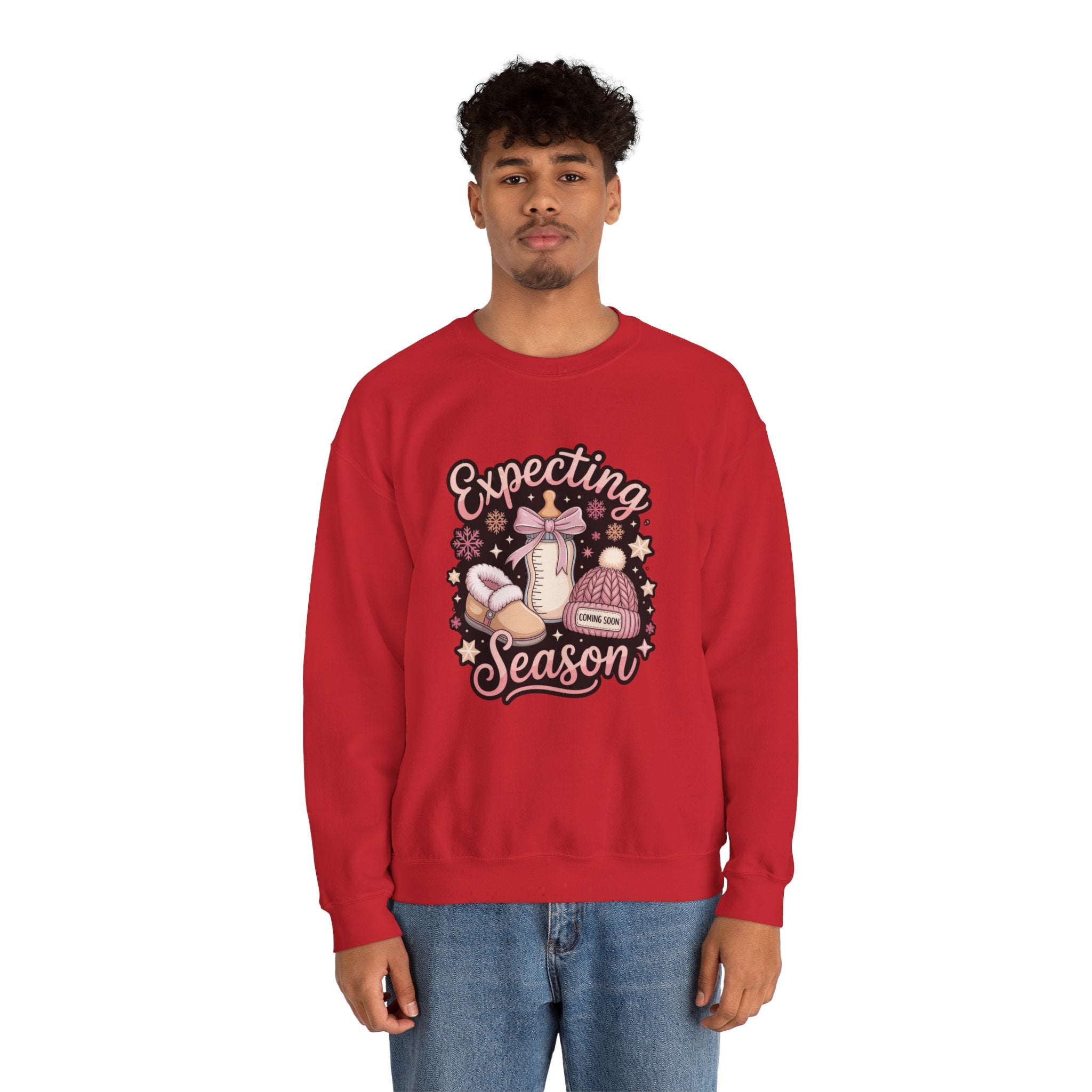 Expecting Season Sweatshirt  Cute Pregnancy Announcement Pullover Cartoon Christmas T-shirts and Sweaters