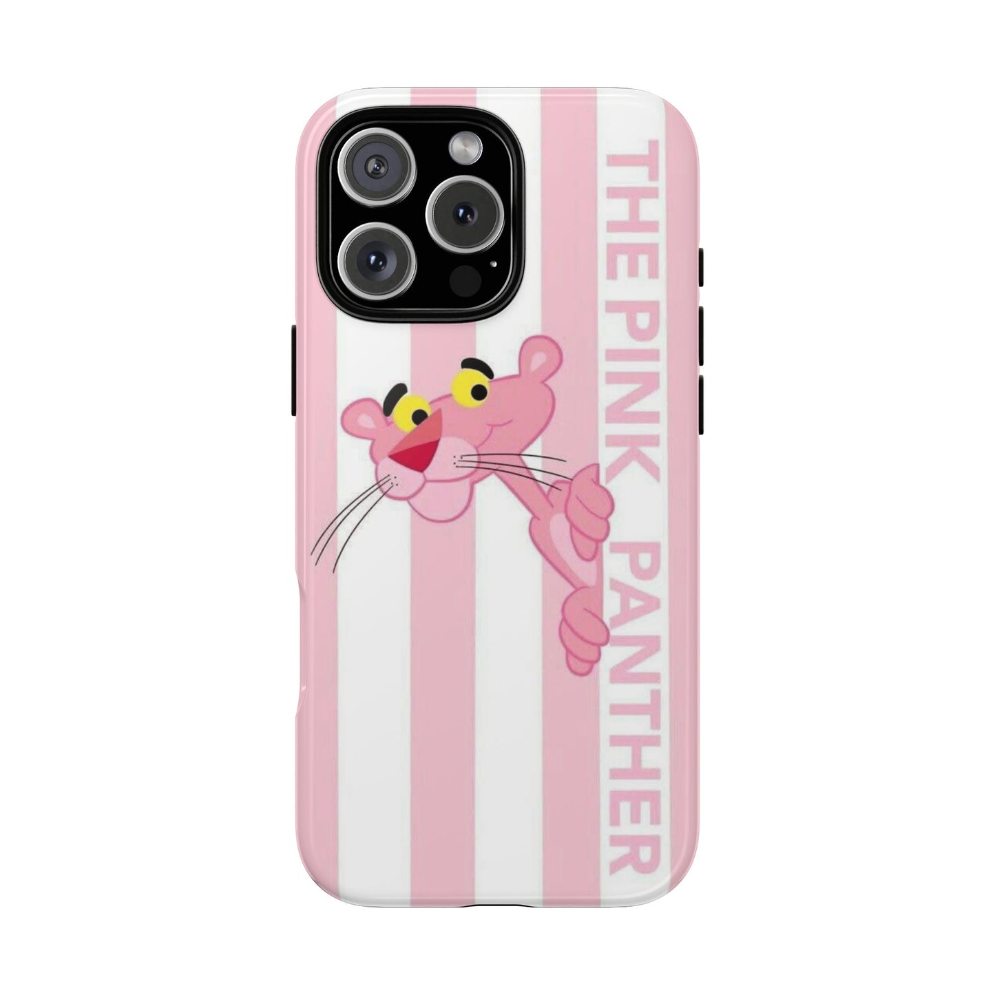 Pink Panther Tough Case Retro Striped Phone Case with "The Pink Panther" Design