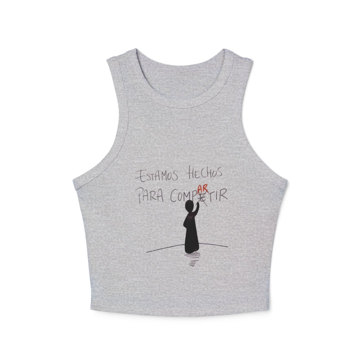 Fuerza, Belleza y Mensaje con Propósito Inspirational Women's Racer Tank Top, Motivational Fitness Shirt, Summer Casual Wear, Gift for Her, Comfortable Activewear, Gym Top