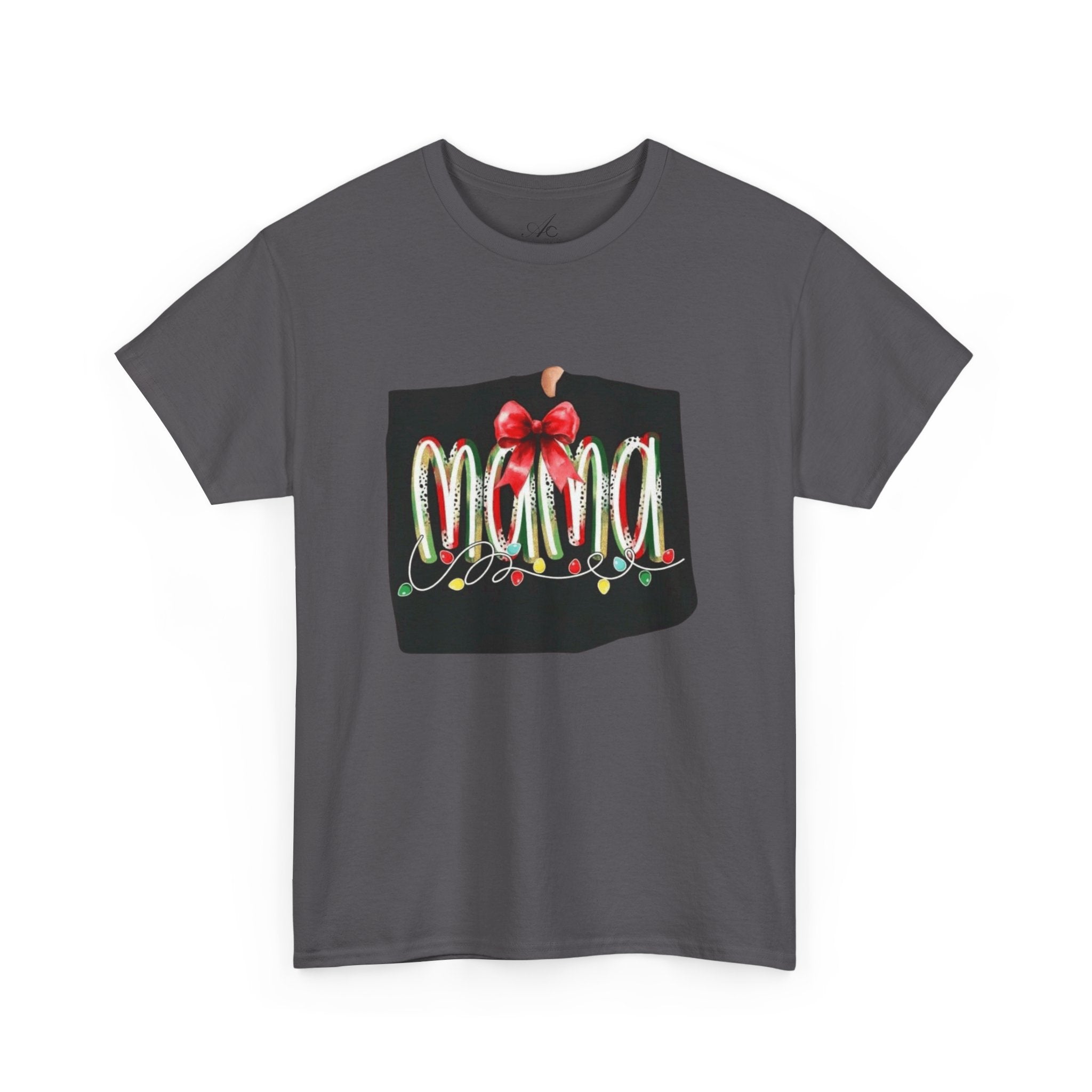 Festive Mama Tee, Cozy Holiday Shirt, Gift for Mom, Christmas T-Shirt, Unisex Cotton Tee