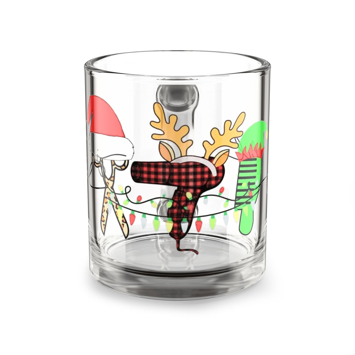 Beauty Styles Christmas Design Festive Glass Mug 10oz Christmas Cheer with Reindeer and Holiday Decor
