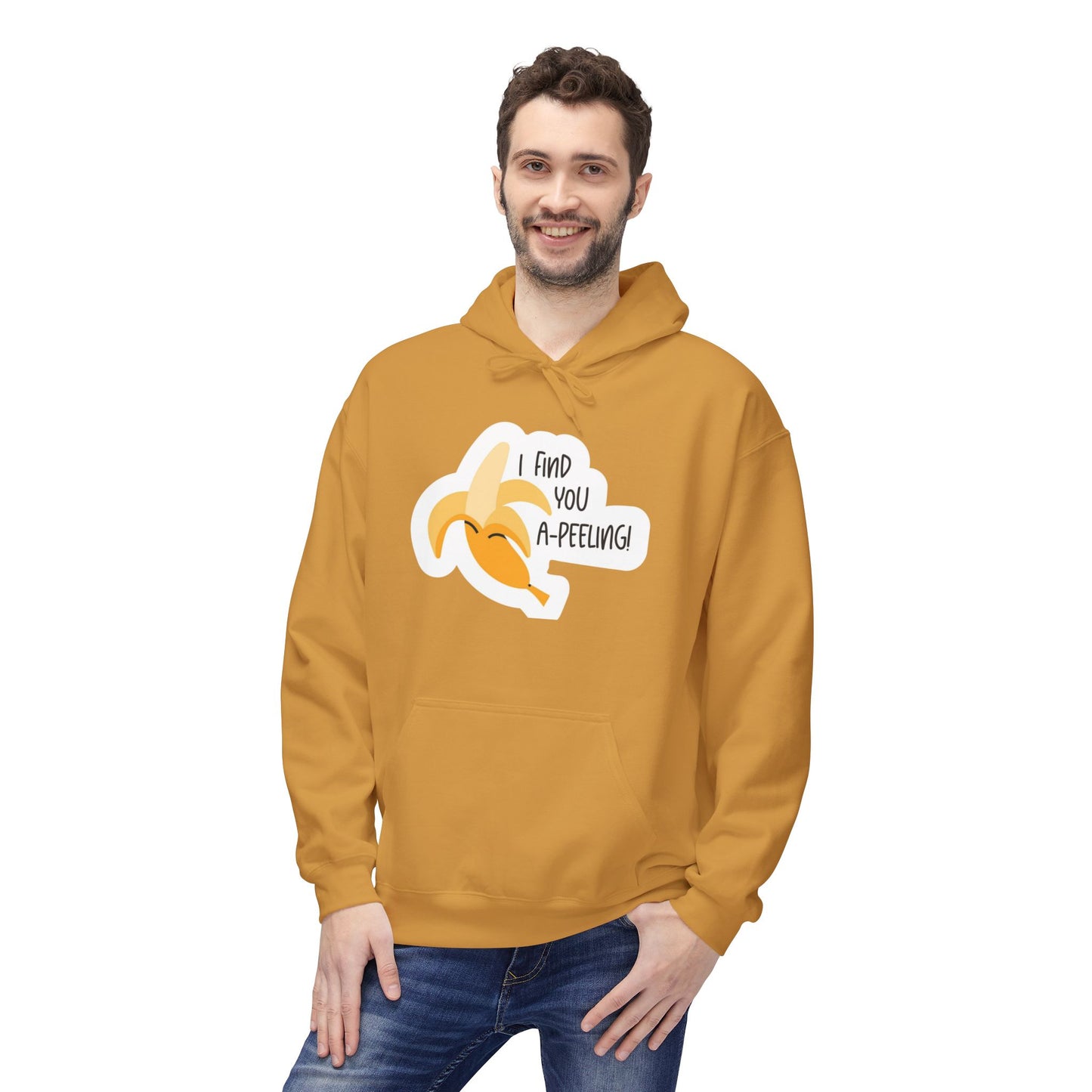 Peeling Banana Hoodie  "I Found You (Peeling)" Cute Fruit Pun Pullover