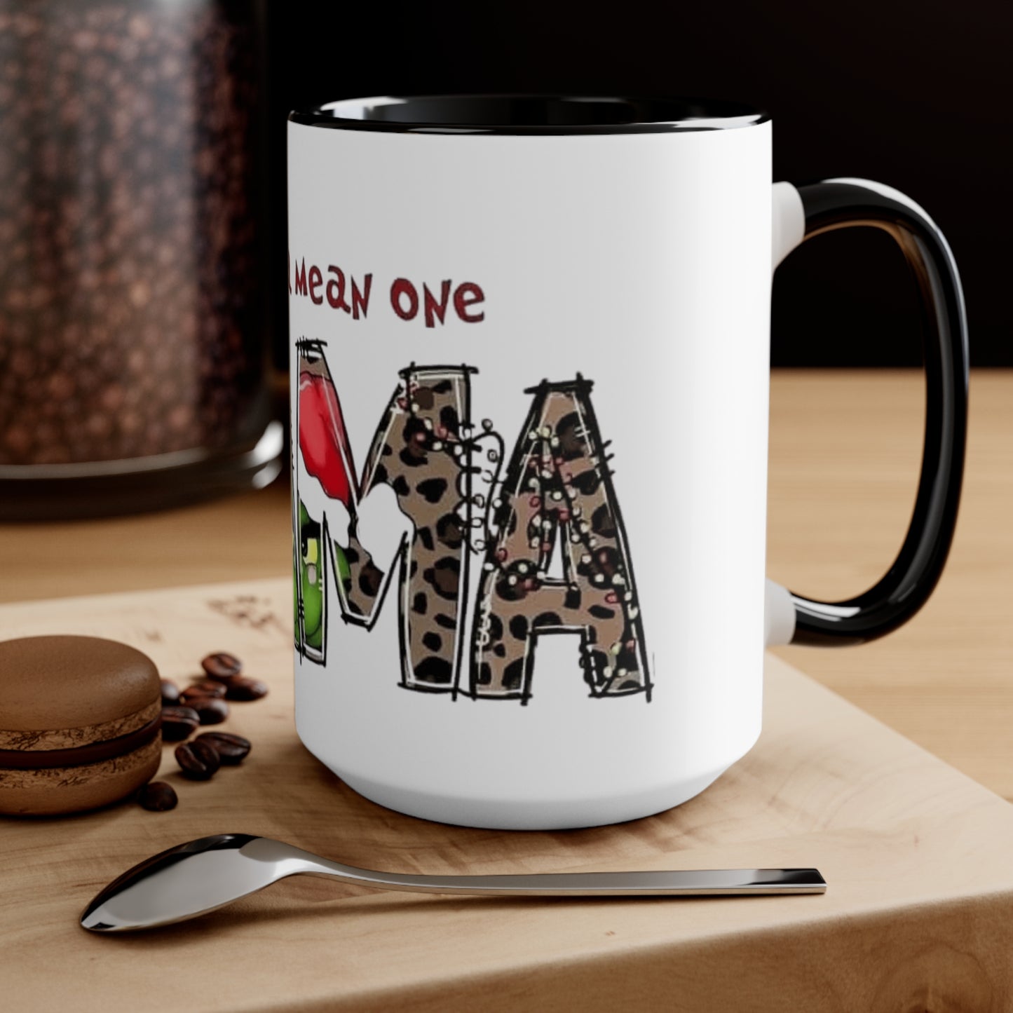 Grinch-Themed Accent Mug - "You're a Mean One, MAM" Holiday Coffee Cup Holiday Coffee Cups with Festive Quotes & Designs