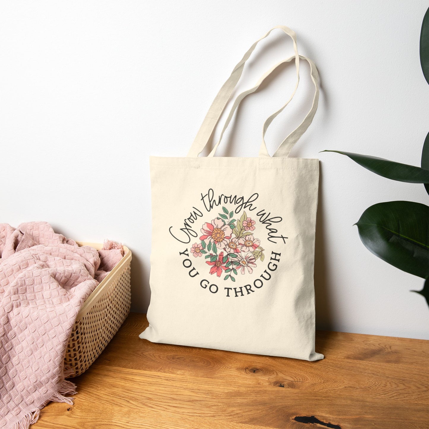 Carry Positivity Everywhere You Go Floral Inspirational Tote Bag - Perfect for Shopping, Beach Days, Gifts, Eco-Friendly, Motivational Quote