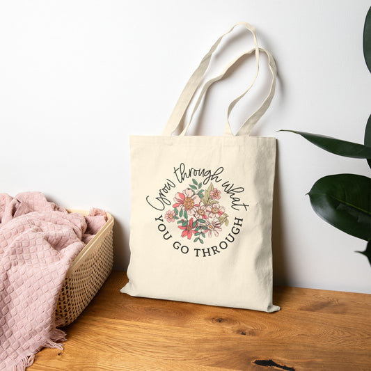 Carry Positivity Everywhere You Go Floral Inspirational Tote Bag - Perfect for Shopping, Beach Days, Gifts, Eco-Friendly, Motivational Quote