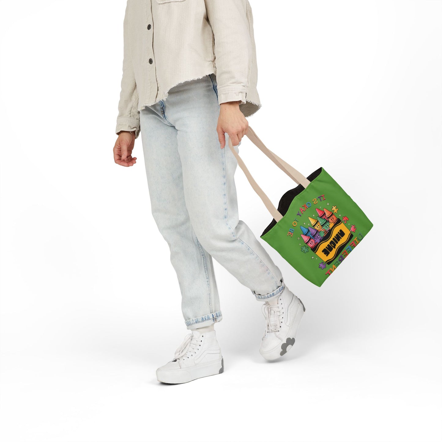 Autism Awareness & Pride Collection Unique Canvas Tote Bag with Colorful Castle Design