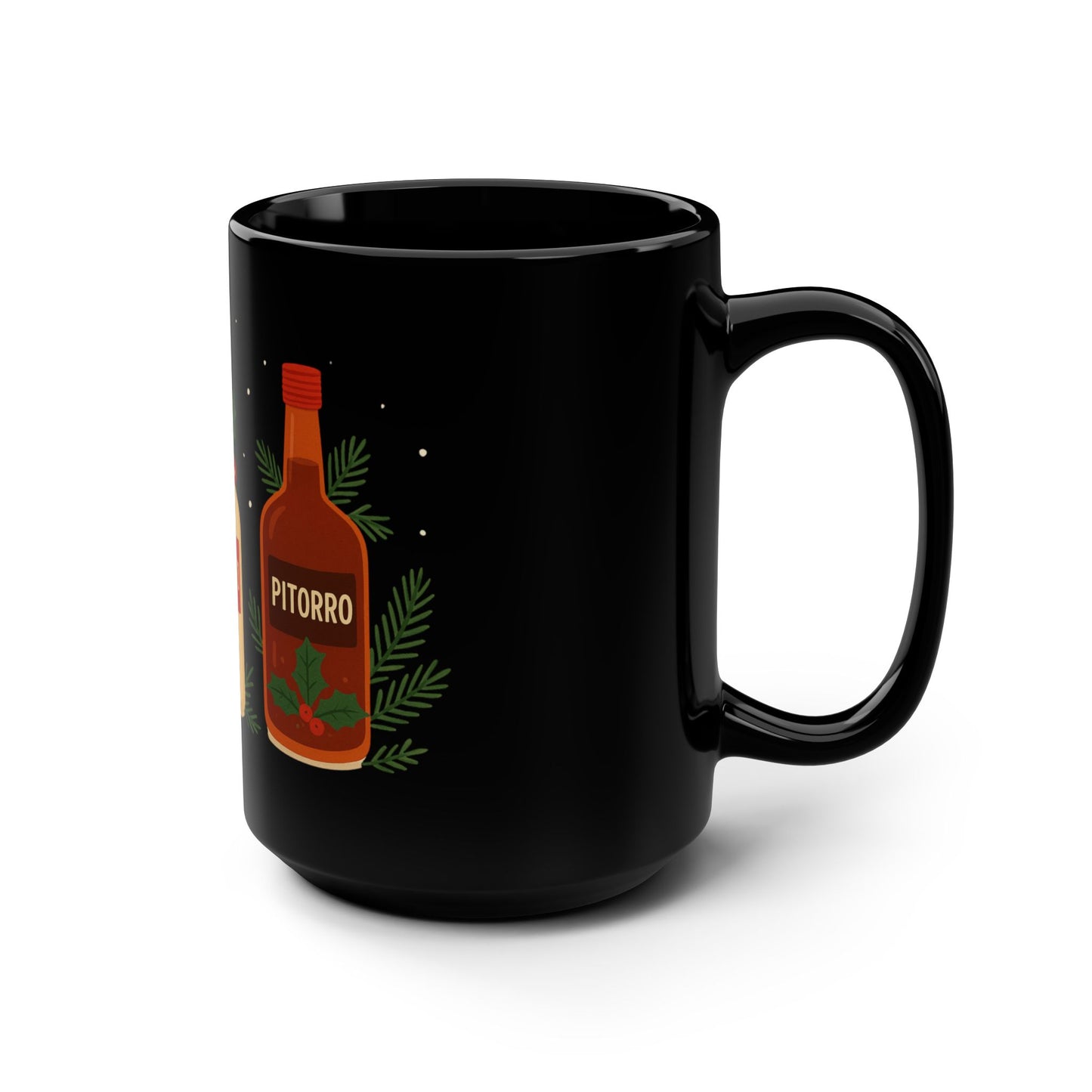 Herencia de Puerto Rico Mug Celebrate Boricua Culture, Pride & Flavor Festive Coquito Black Mug - 15oz Christmas Drinkware