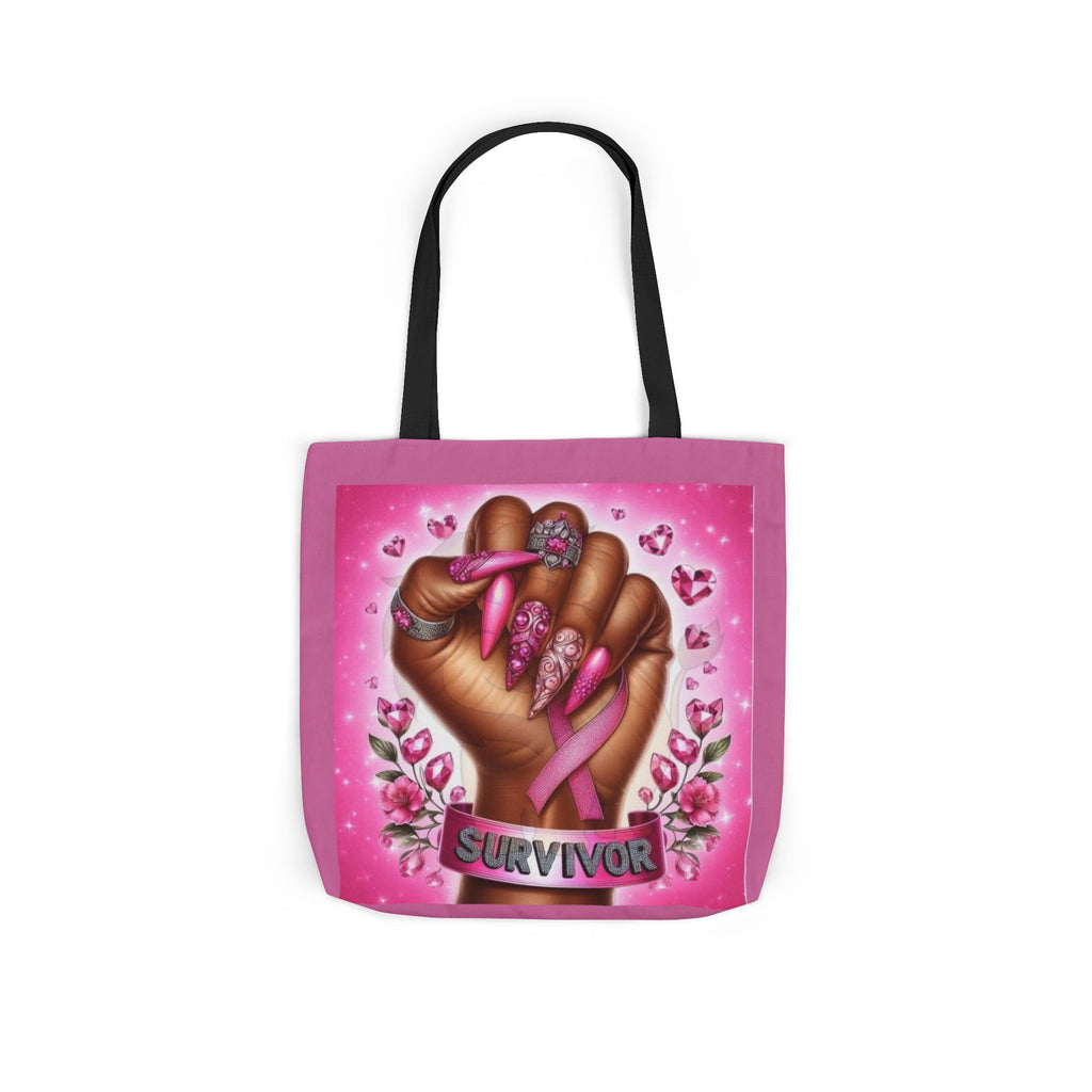 Breast Cancer Survivor Tote Bag  Pink Ribbon Empowerment Canvas Tote