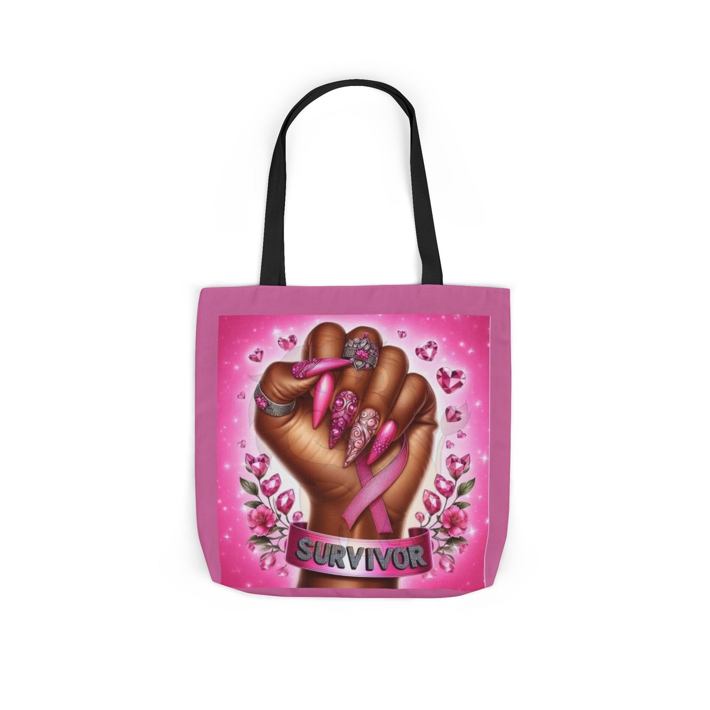 Breast Cancer Survivor Tote Bag  Pink Ribbon Empowerment Canvas Tote