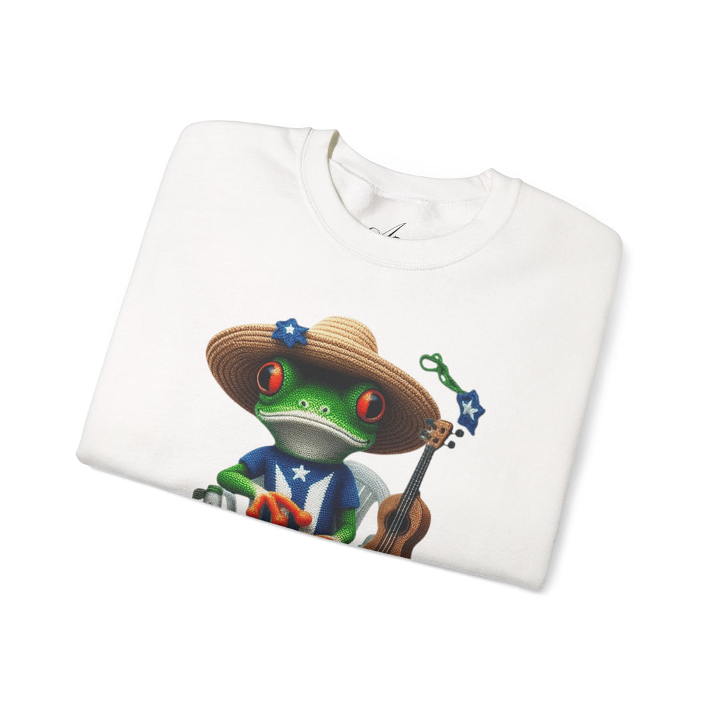 Frog Coqui Crewneck Sweatshirt – Coquito y Medalla Puerto Rican Vibes