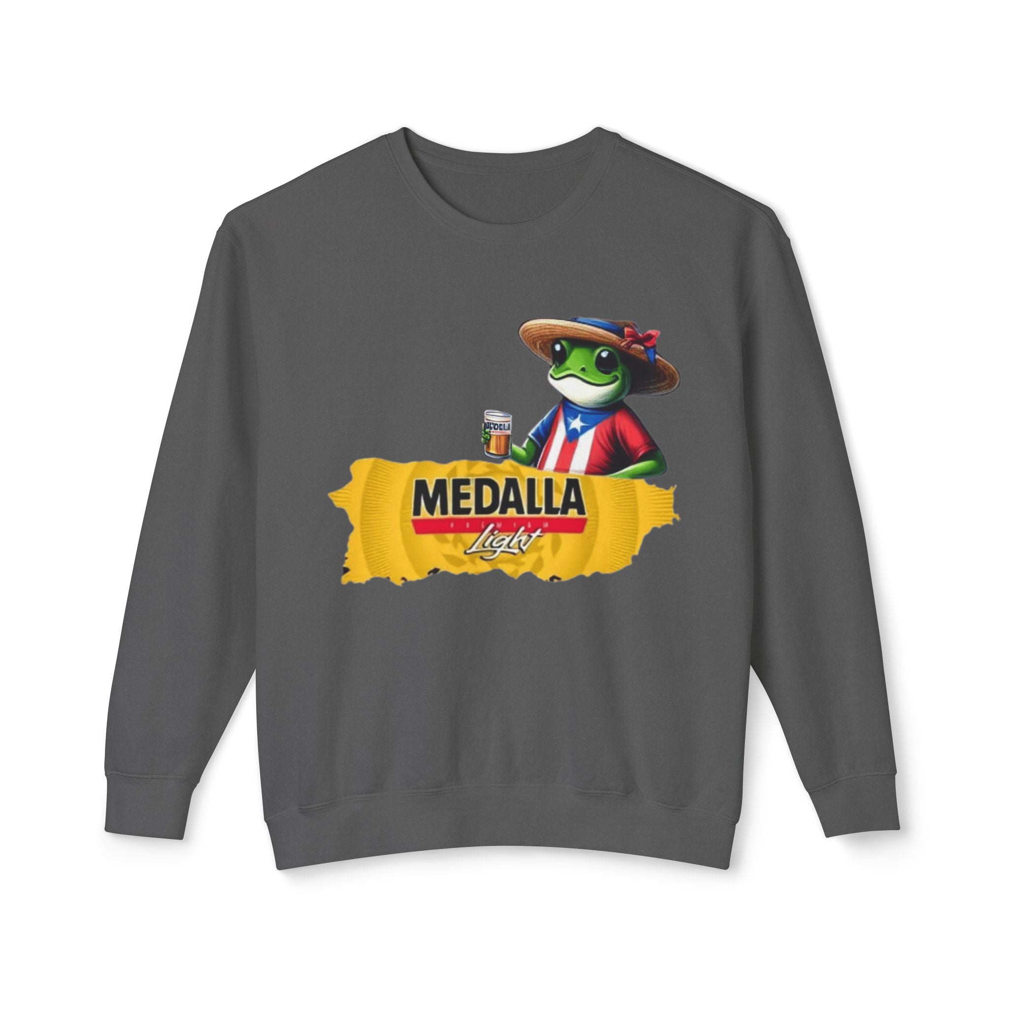 Medalla Light Puerto Rico Sweatshirt Coqui Boricua flag  Beer Pack Graphic Puerto Rico Navidades