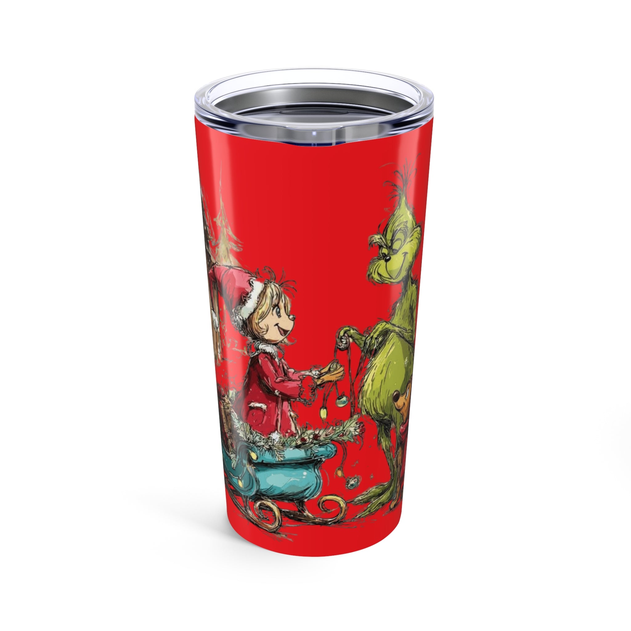 Grinch Christmas Tumbler 20oz – Vintage Cindy Lou Who Holiday Travel Mug Christmas Mugs Collection
