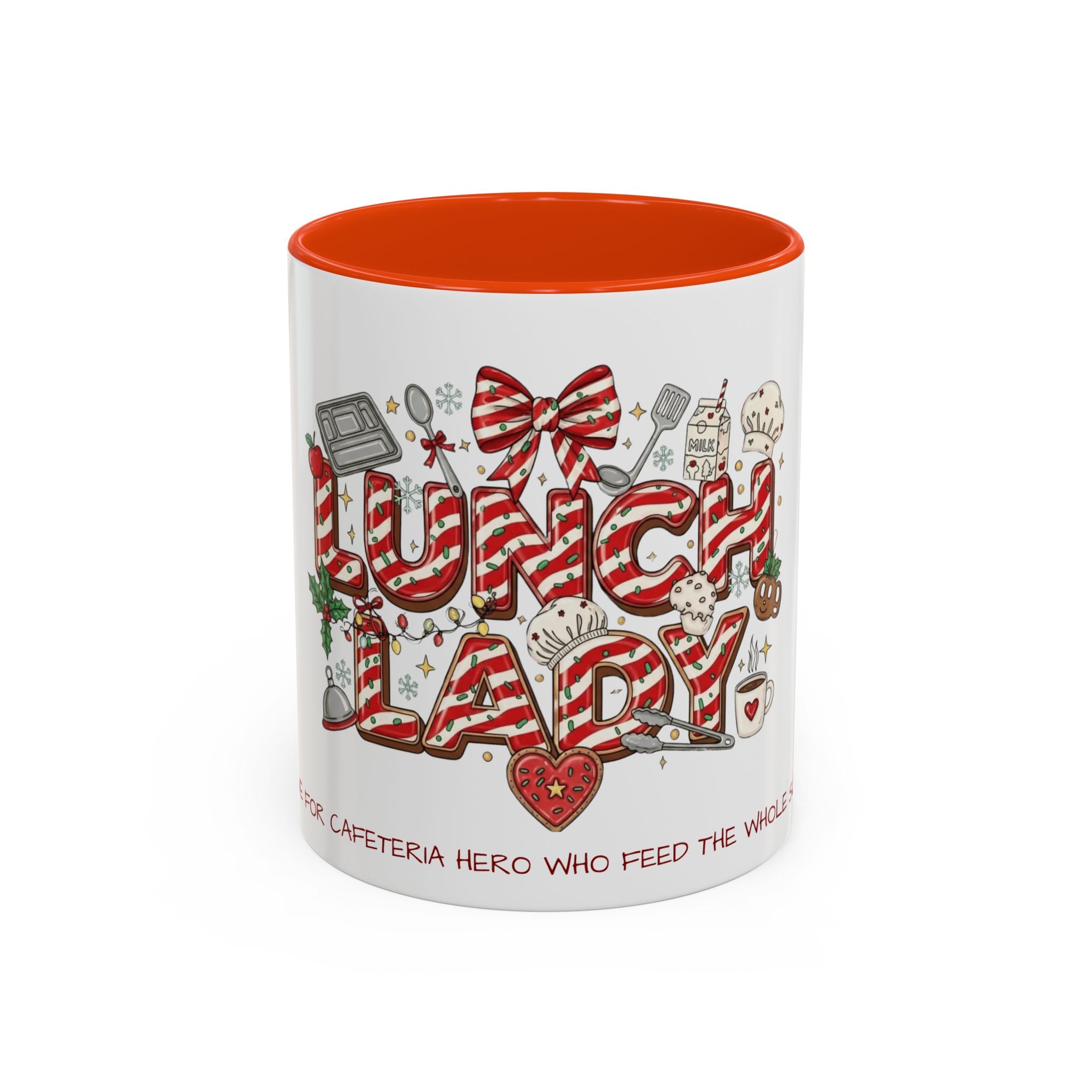 Lunch Lady Mug "Cafeteria Hero Who Feeds the Whole School With Love" | 11oz/15oz Gift  School Staff Christmas Mug Collection