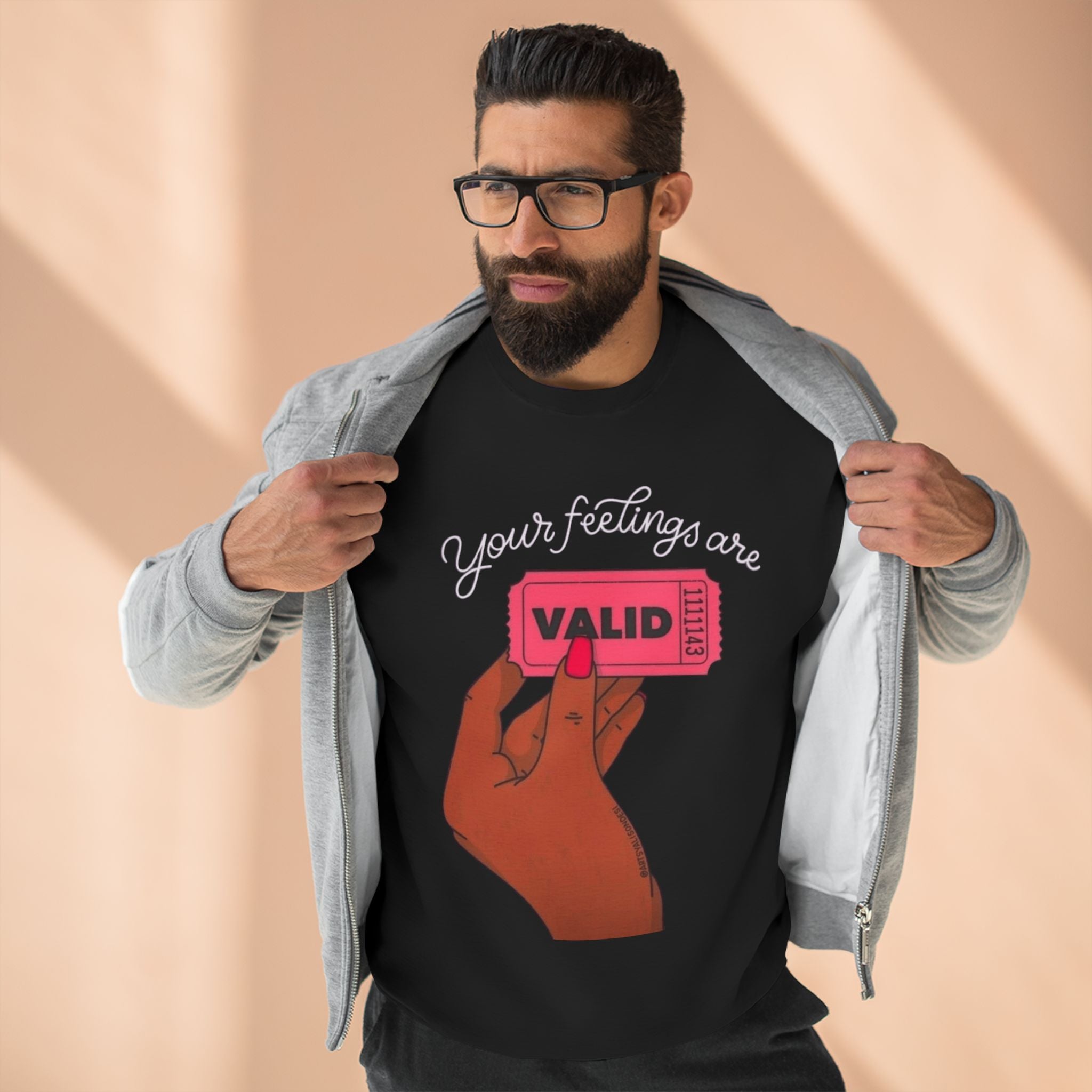 Valid Ticket Crewneck Sweatshirt  Empowerment Graphic Pullover Valentine’s Day sweaters